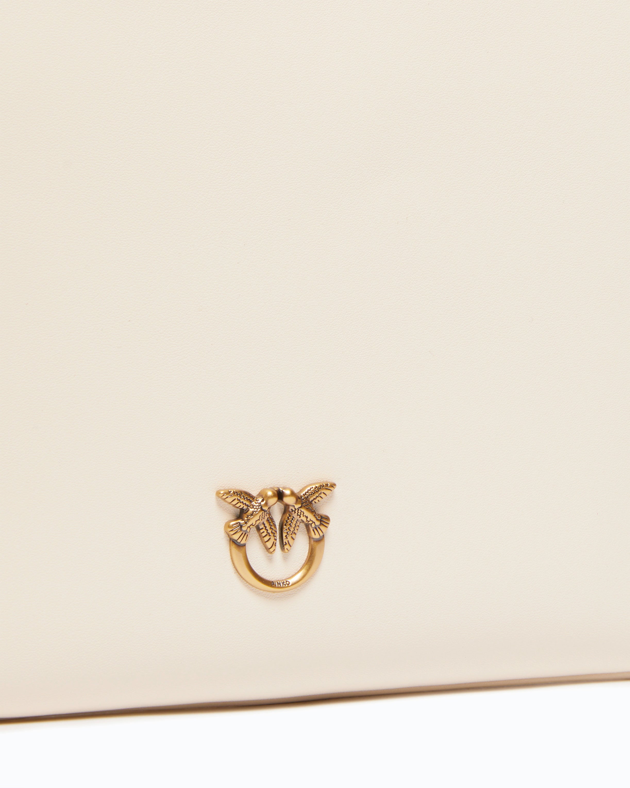 Pinko Classic Flat Love Bag Simply torebka biala skórzana