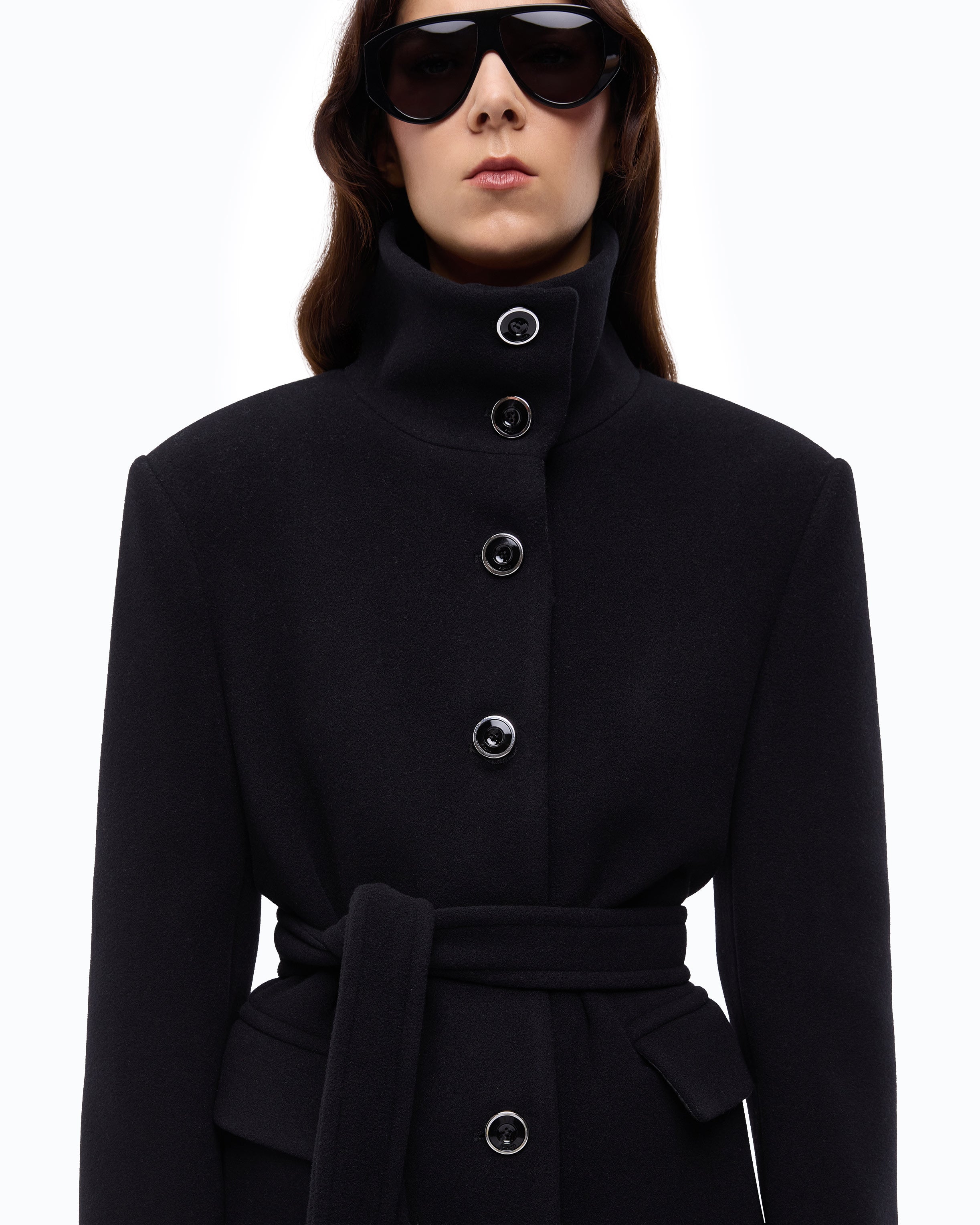 Pinko Citiso Coat płaszcz czarny wełniany