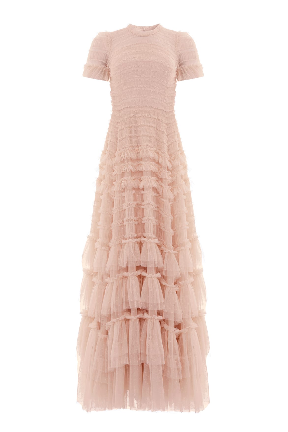 Needle & Thread Valentine Ruffle Gown sukienka beżowa tiulowa