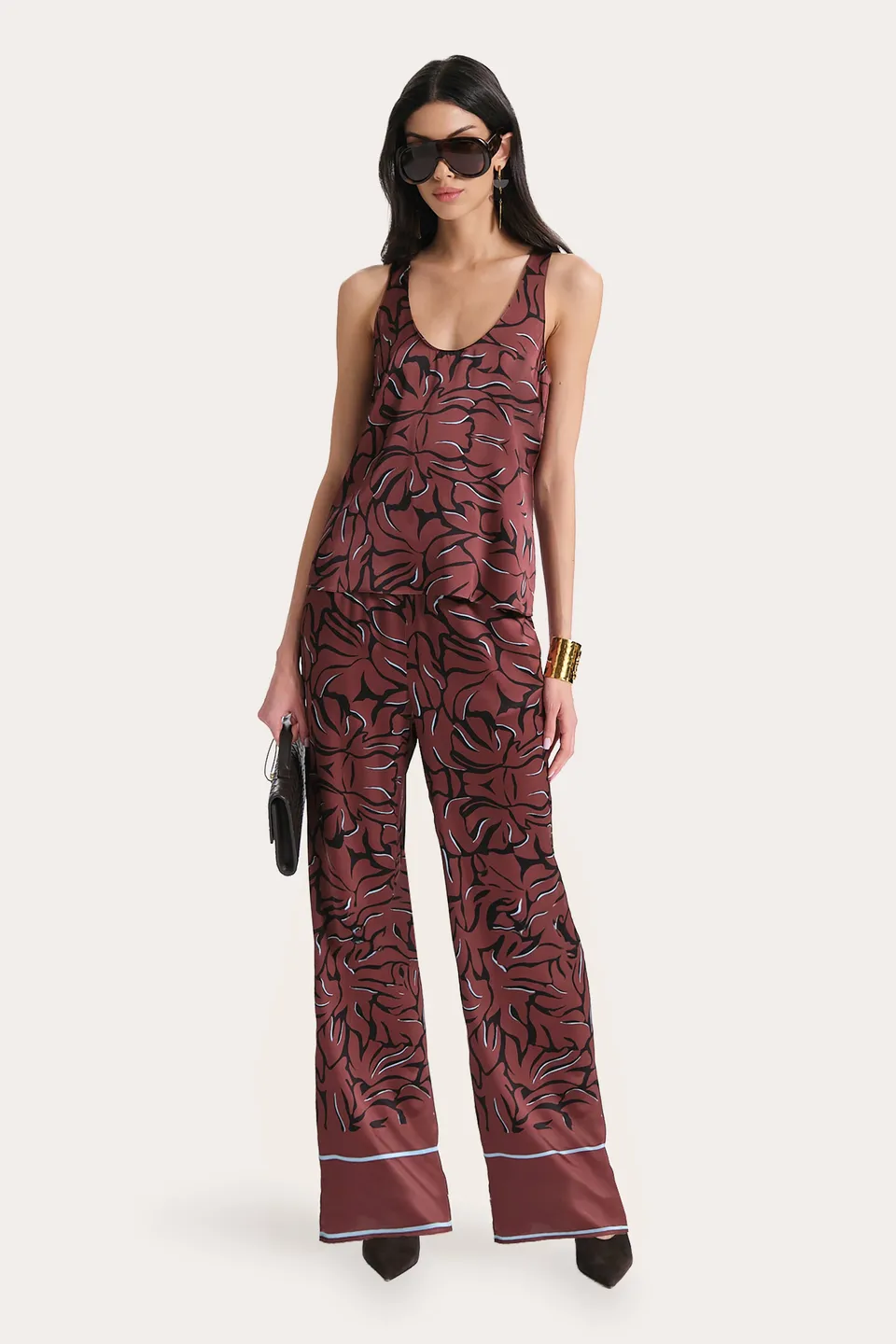 Elie Tahari Naya E7018506 top jedwabny Noir Coral