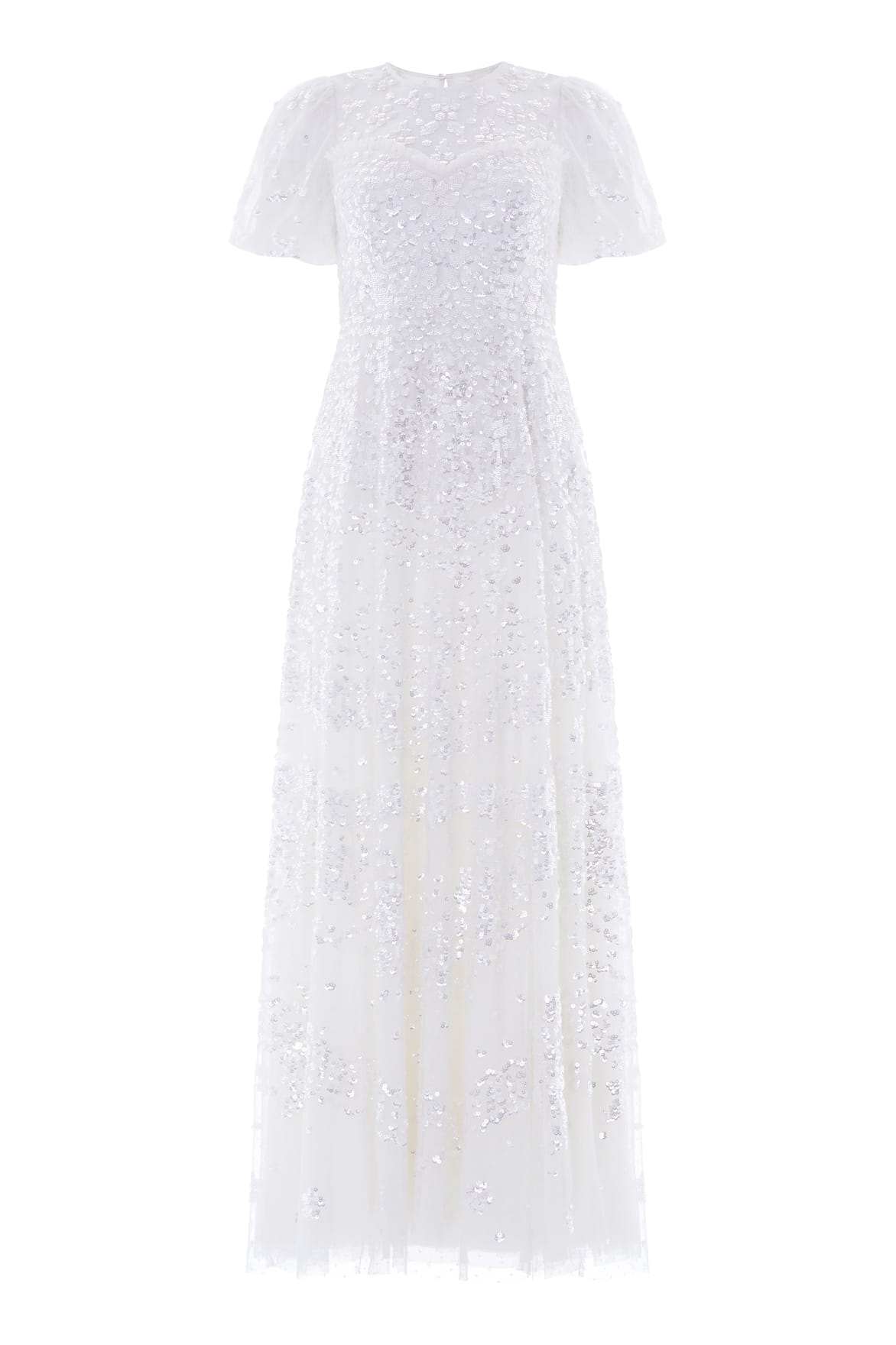 Needle & Thread Anais Sequin Short Sleeve Gown suknia biała