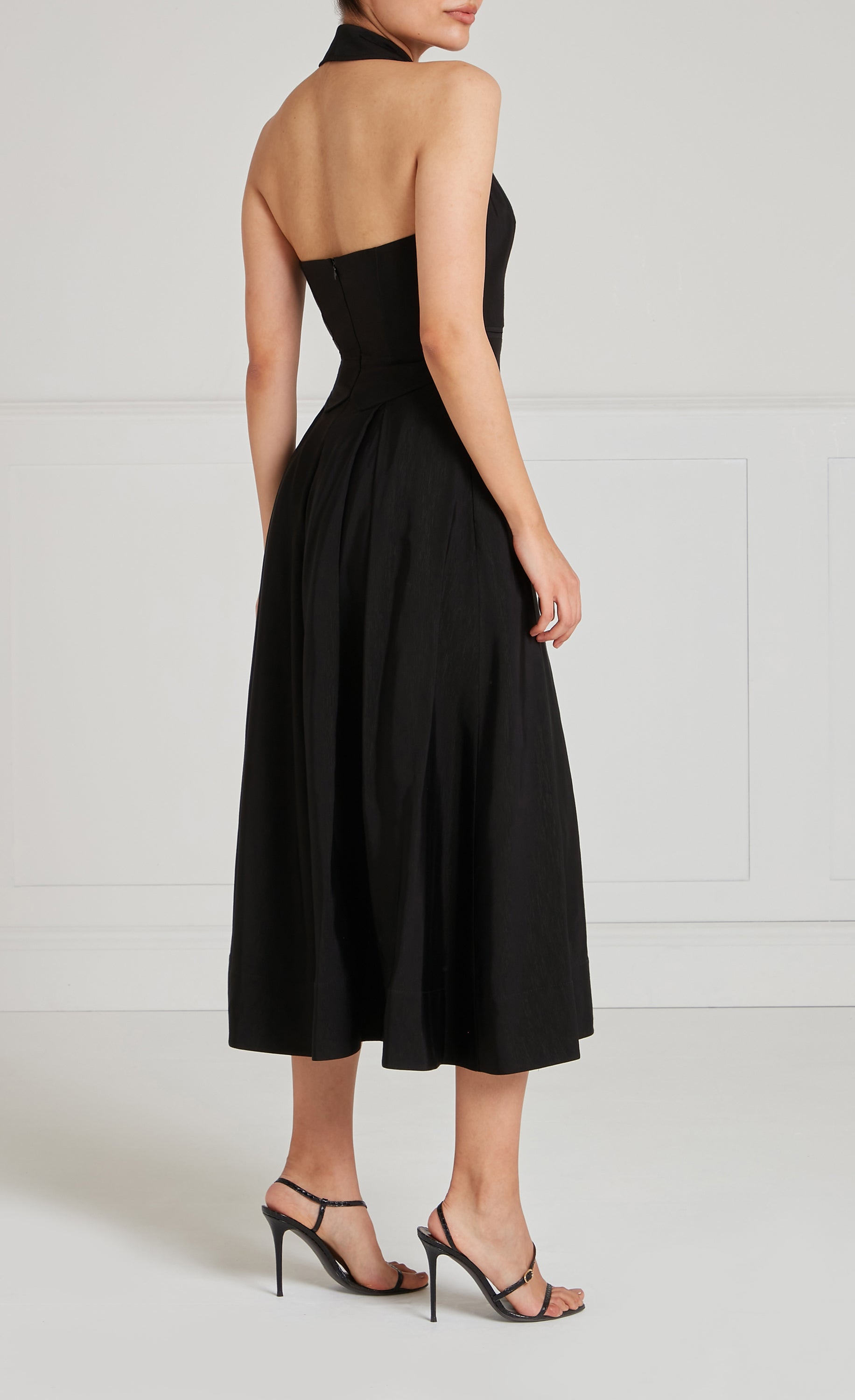 Temperley London Elodie sukienka koktajlowa czarna midi