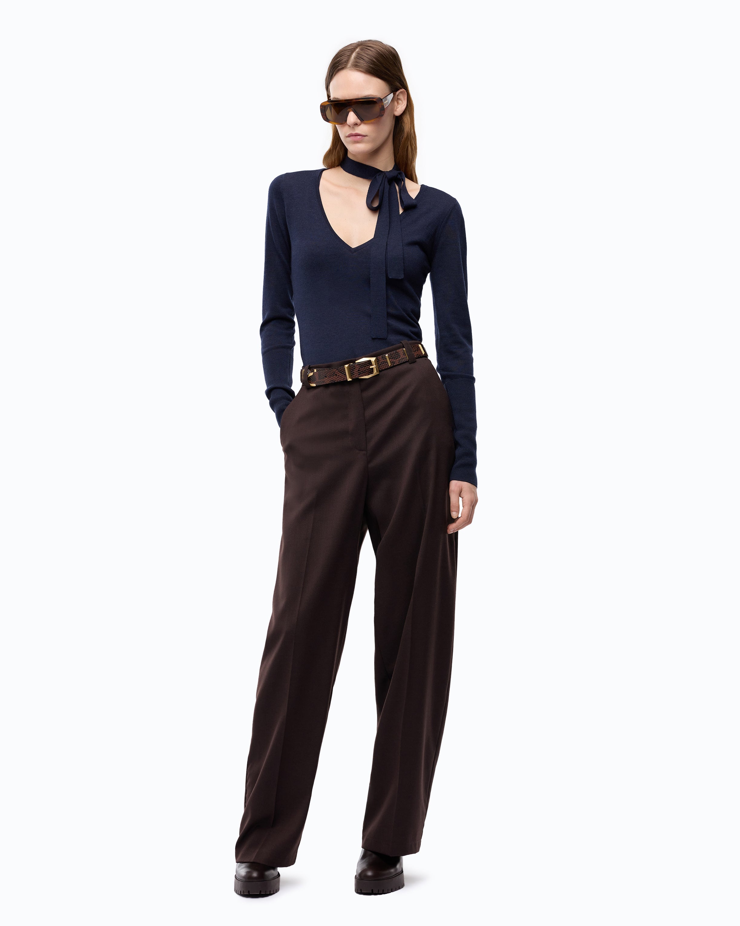 Pinko Soffio Sweater sweter wełniany niebieski