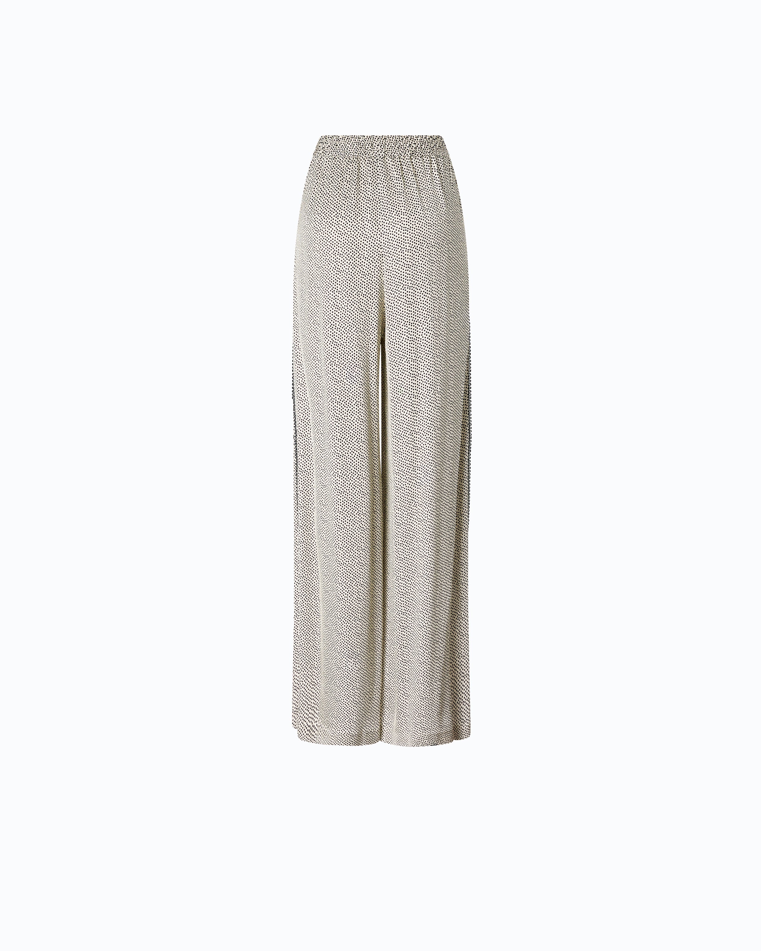 Pinko Prunus Pants spodnie beżowe w kropki