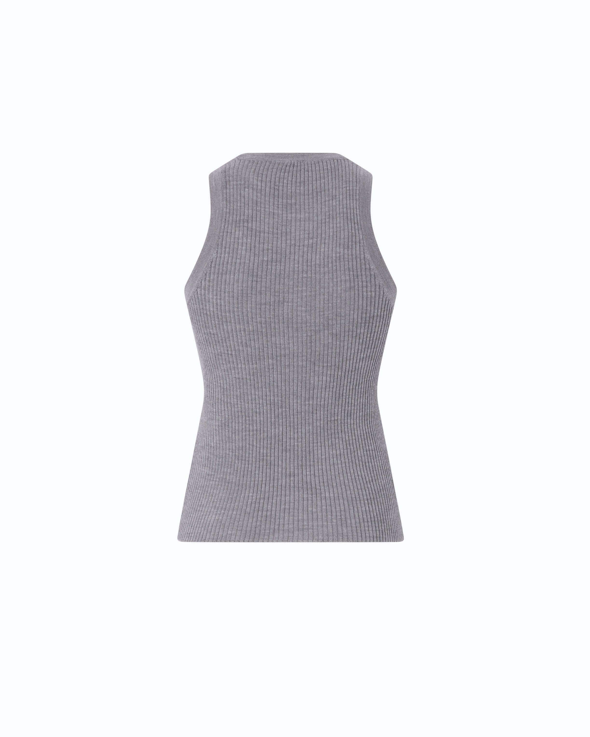 Pinko Newcastle Tank Top top szary wełna merynosów