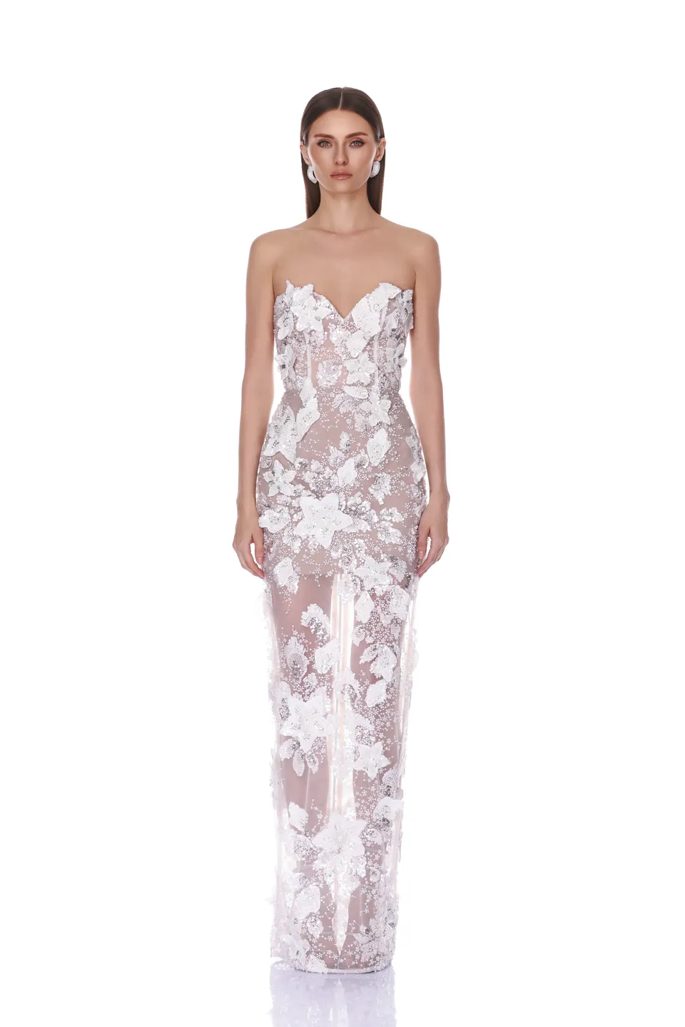 Bronx and Banco Dahlia Bridal sukienka wieczorowa biała maxi