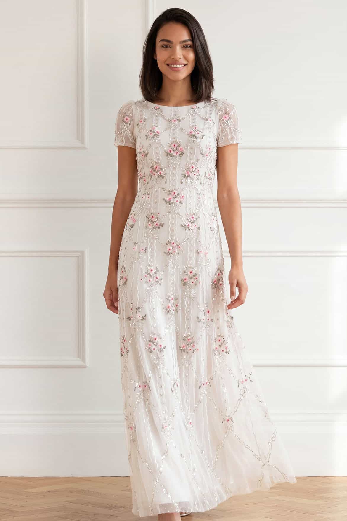 Needle & Thread Lovers Lace Gown suknia biała maxi