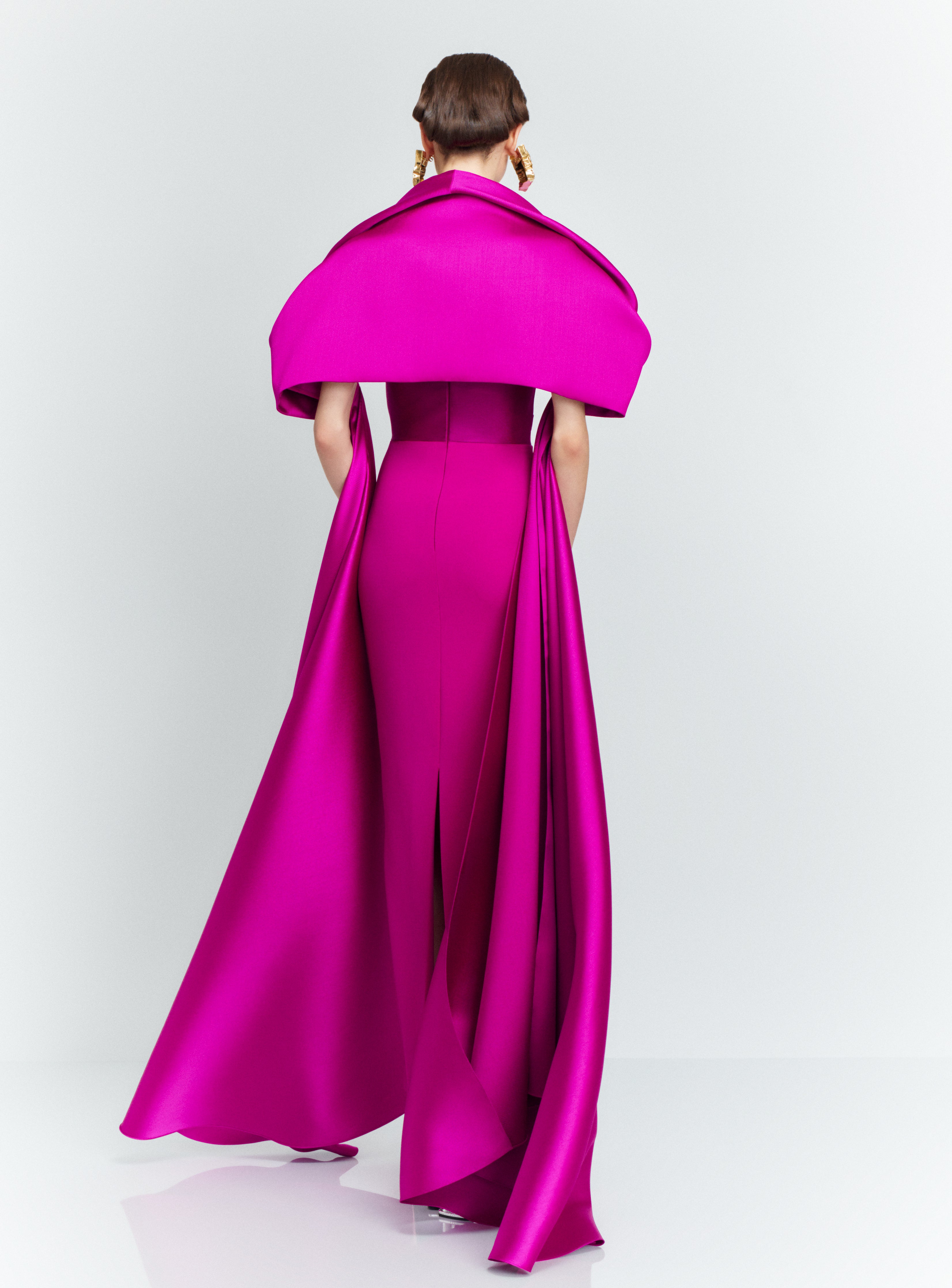 Solace London The Vera Maxi sukienka fuksja bez ramiączek