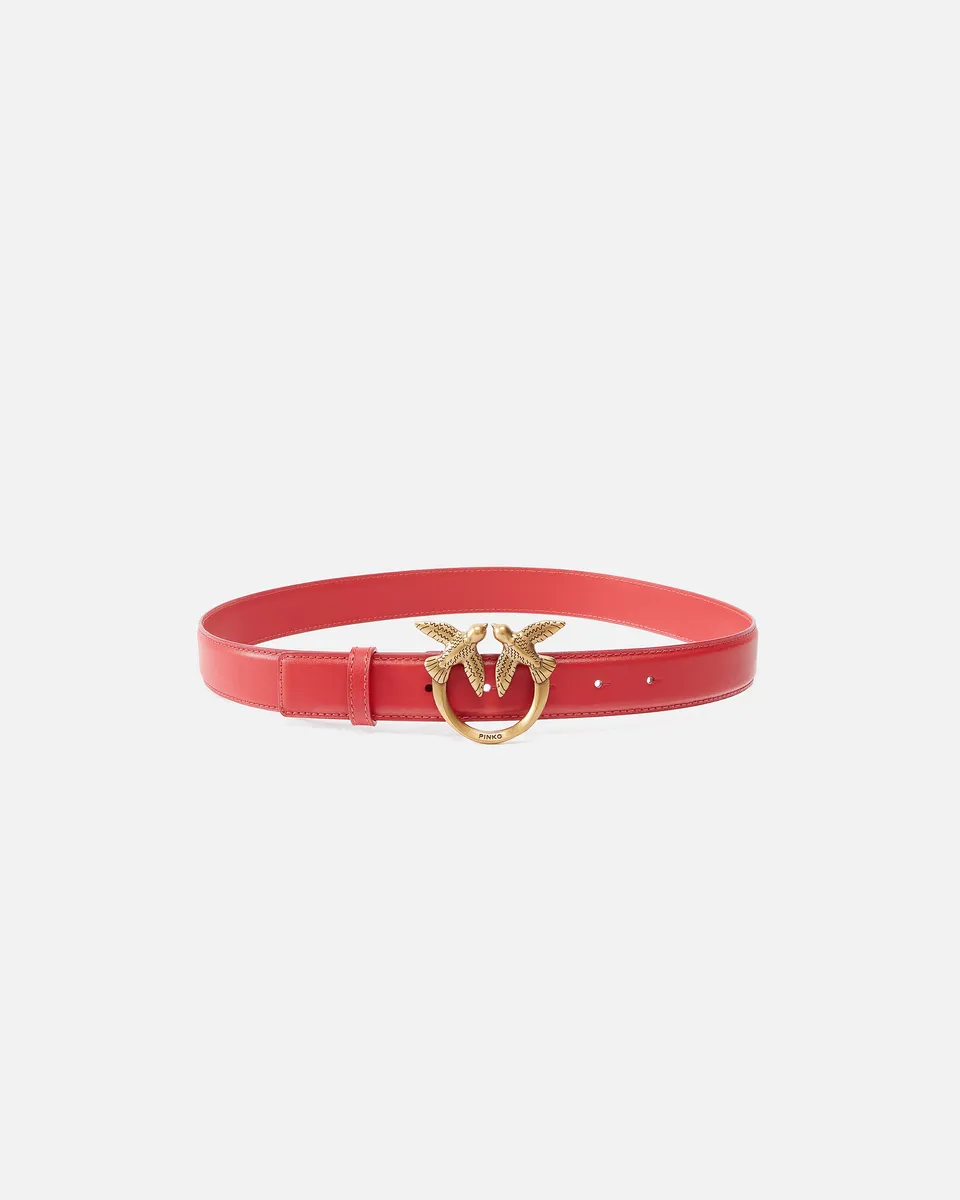 Pinko Love Birds Leather Belt pasek skórzany 3 cm