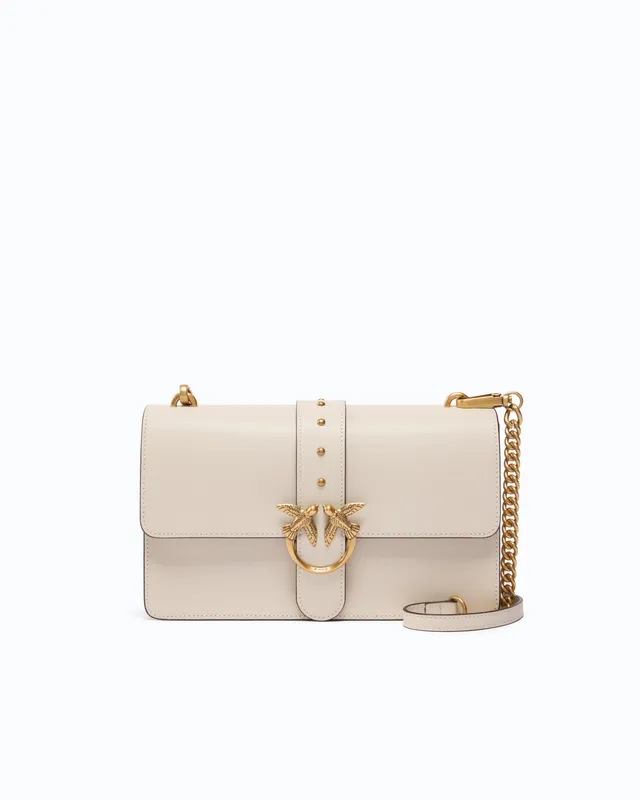 Pinko Love Bag One torebka skórzana średnia biała