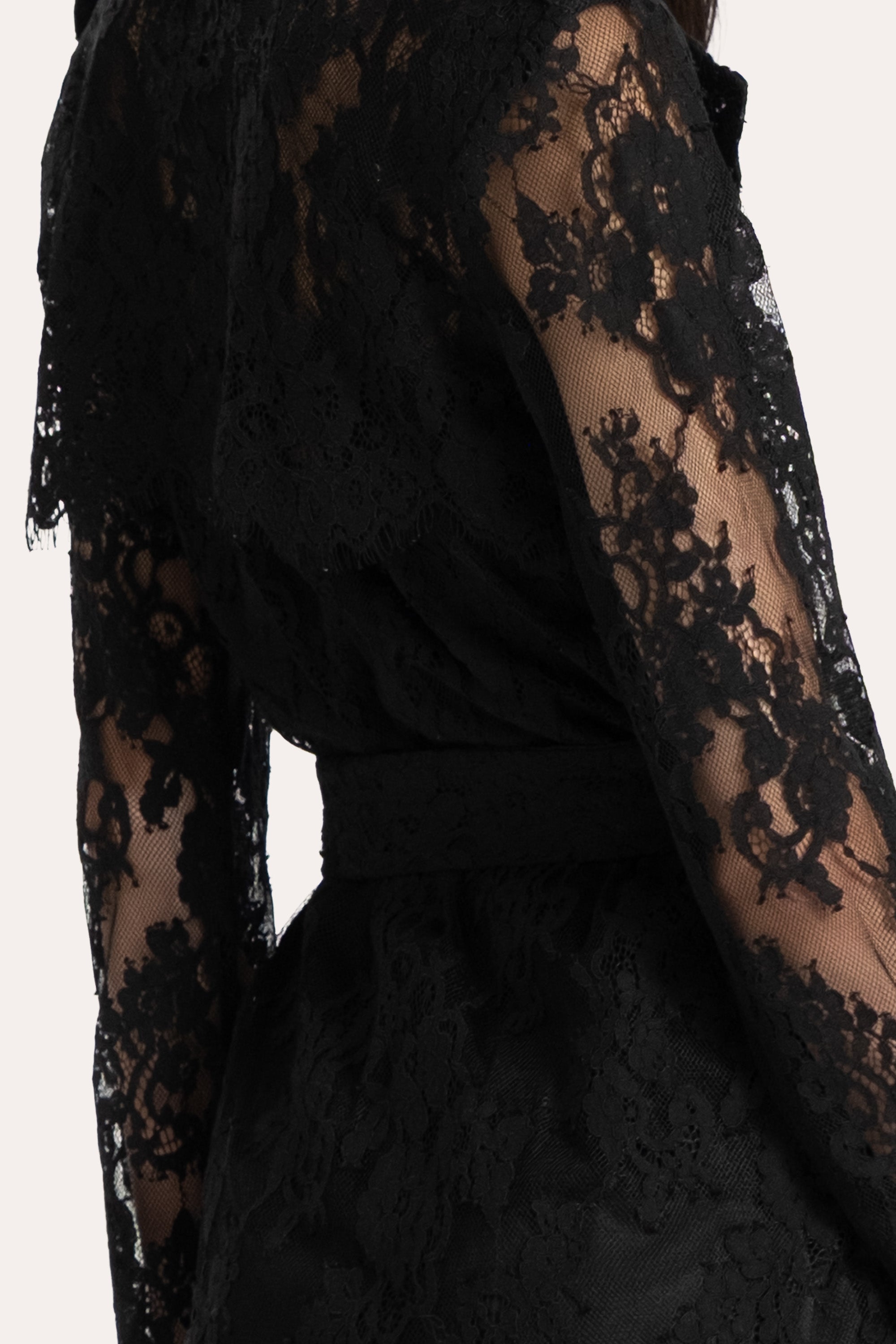 Elie Tahari Alix płaszcz Black Onyx koronka