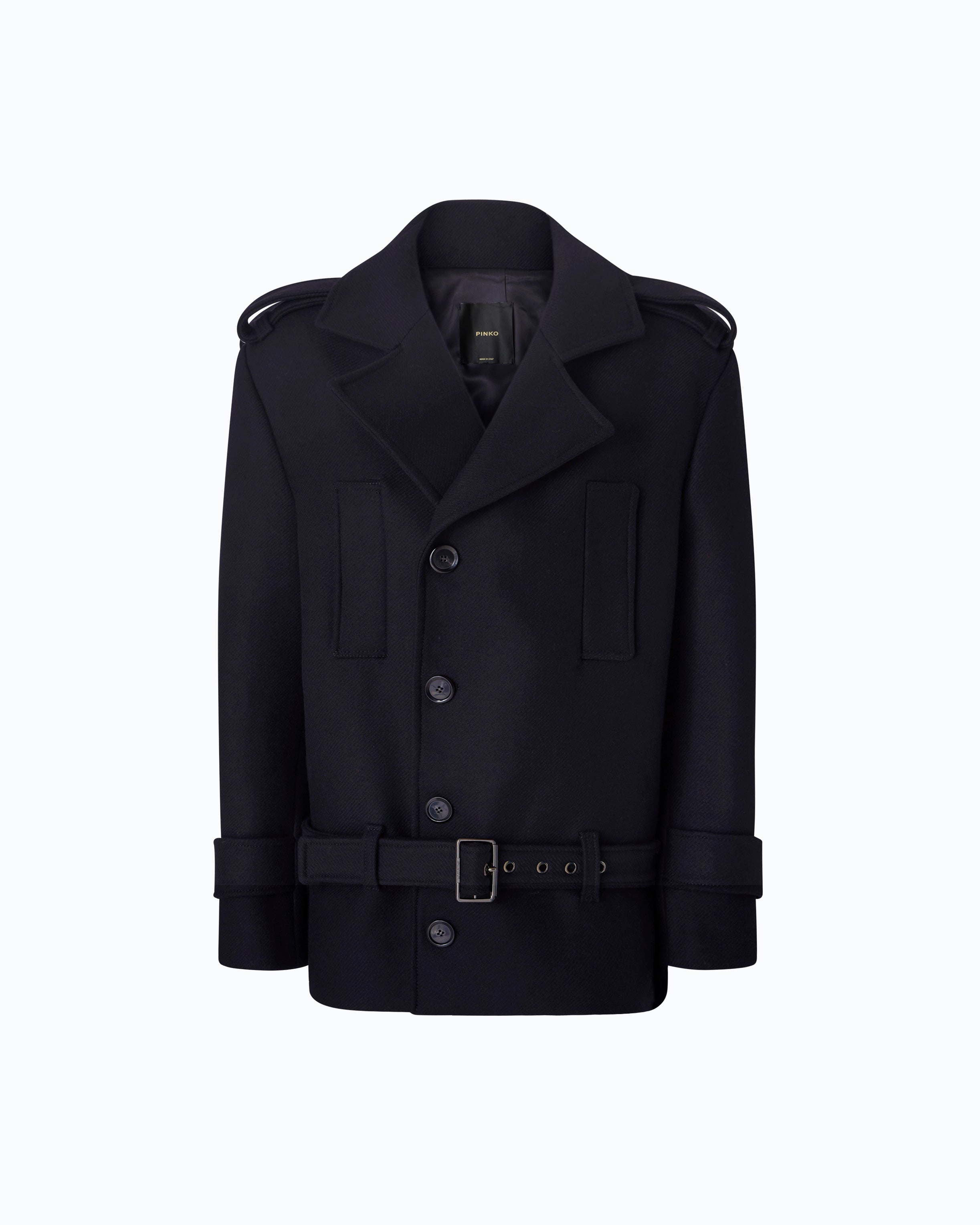 Pinko Tornado Peacoat bosmanka czarna wełna