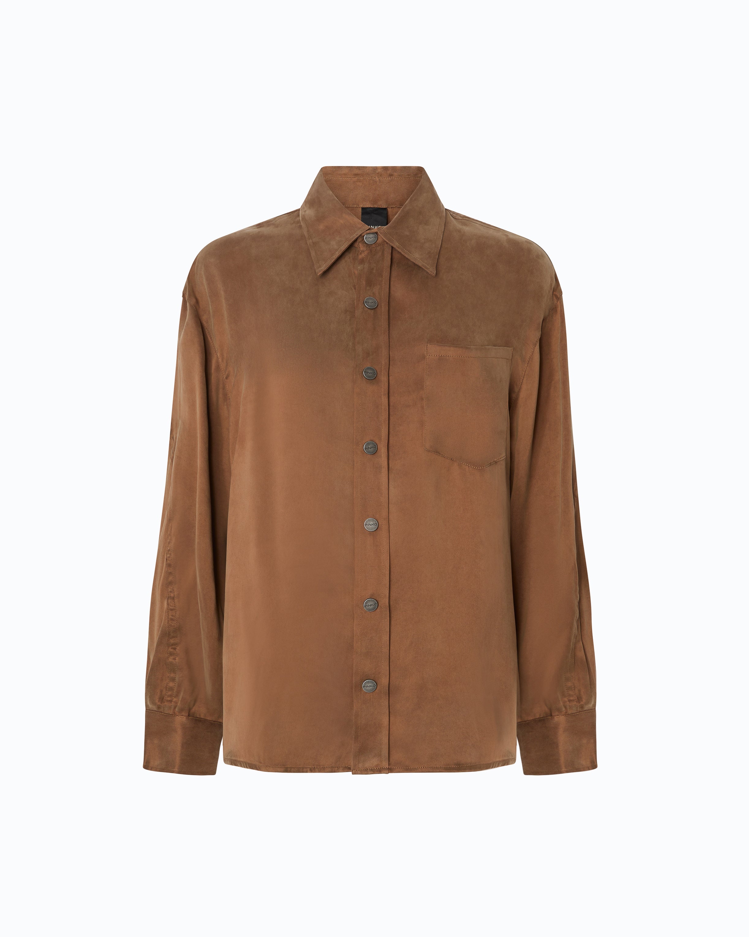 Pinko Careser koszula welurowa twill brązowa