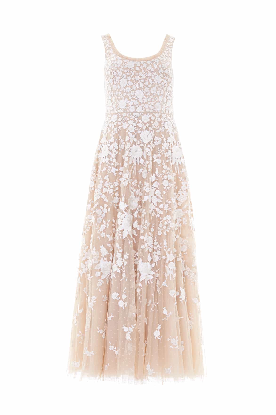 Needle & Thread Rosa Scoop Neck Ankle Gown sukienka beżowa