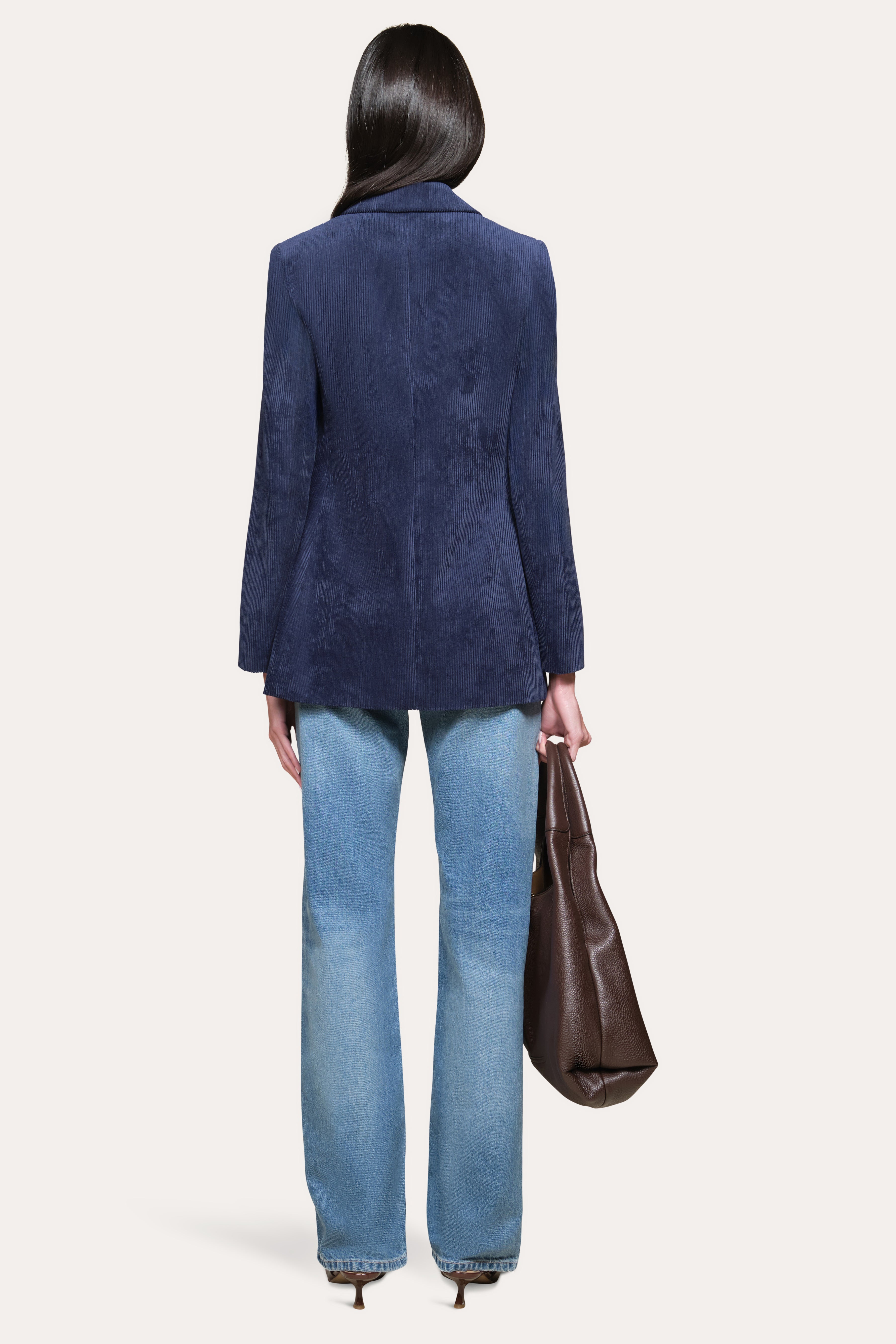 Elie Tahari Gloria marynarka Galaxy Navy sztruksowa