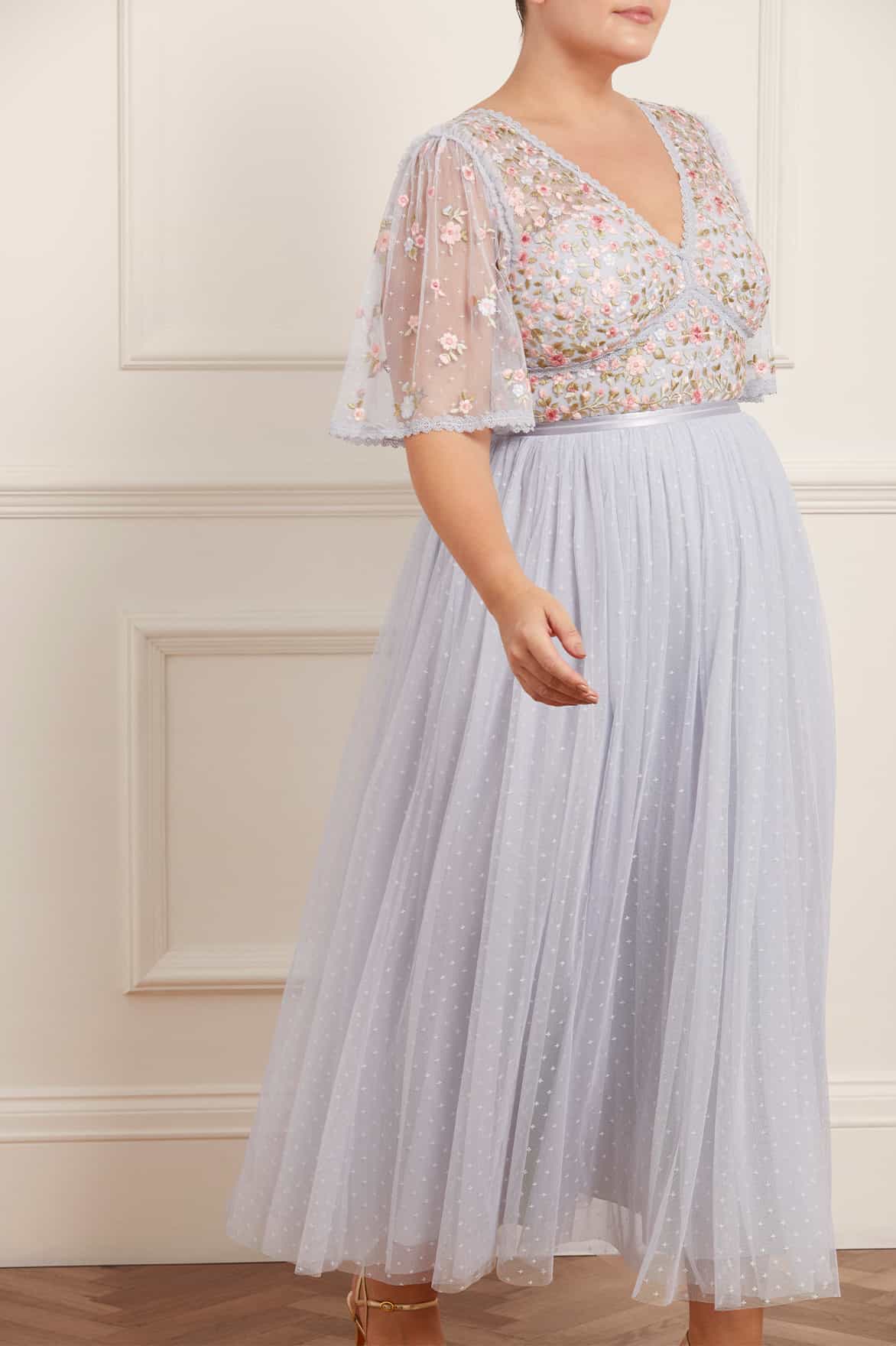 Needle & Thread Ribbon Bouquet Bodice suknia Blue Multi