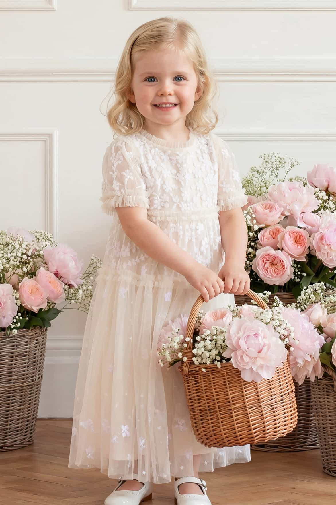Needle & Thread Garland Ribbon Baby Gown biała 2-częściowa