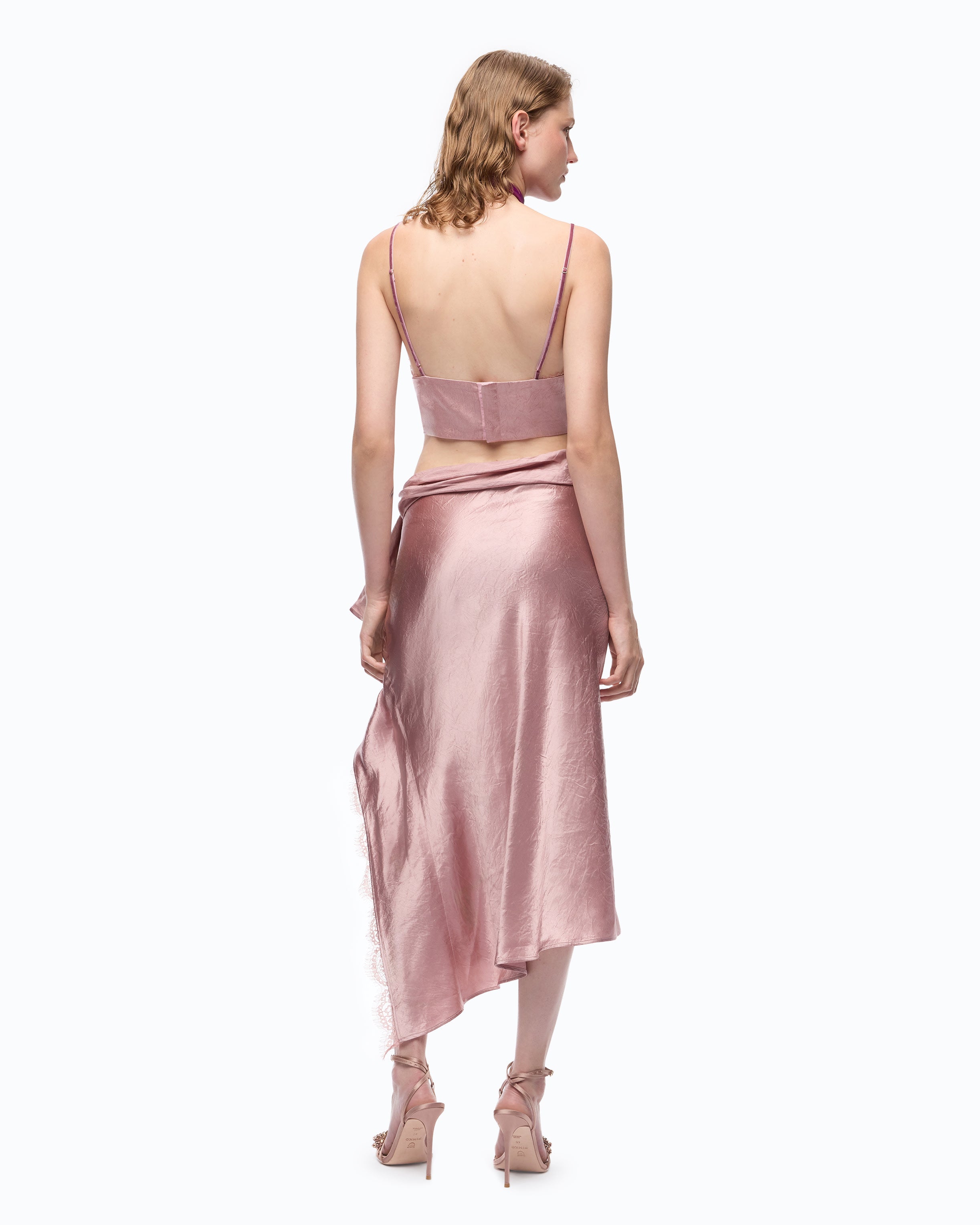 Pinko Frontera Skirt spódnica midi różowa