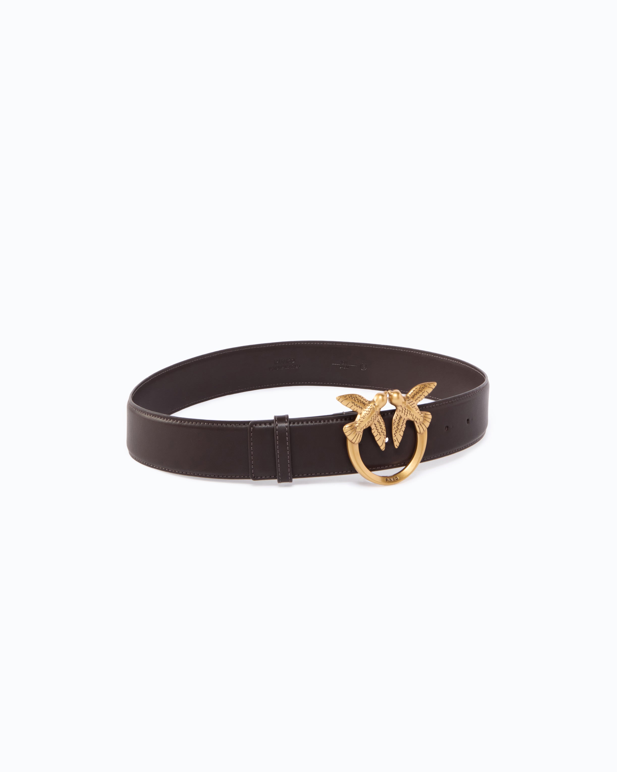 Pinko Love Birds High Leather Belt 4cm pasek skórzany