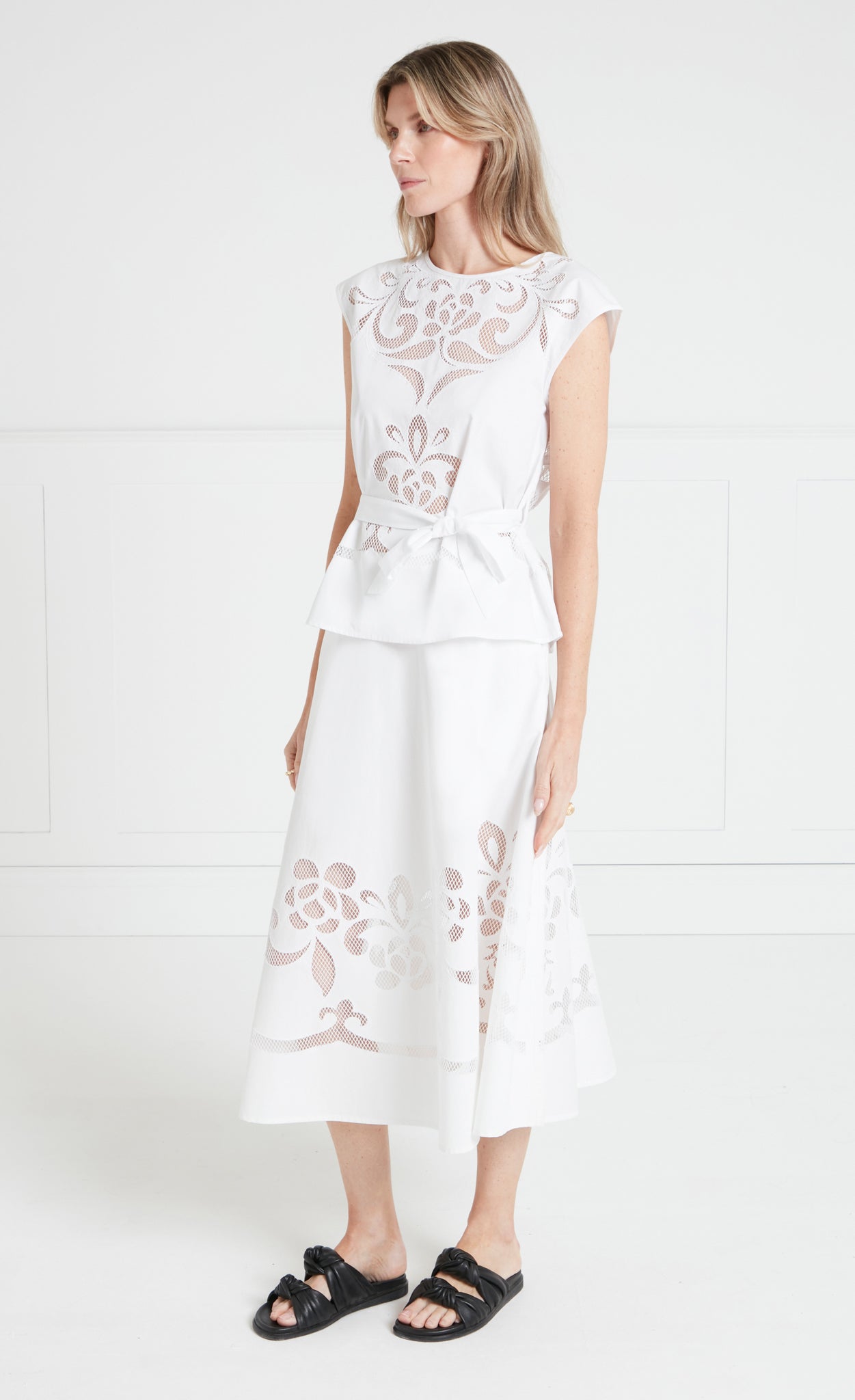 Temperley London Nelle bluzka bawełniana biała