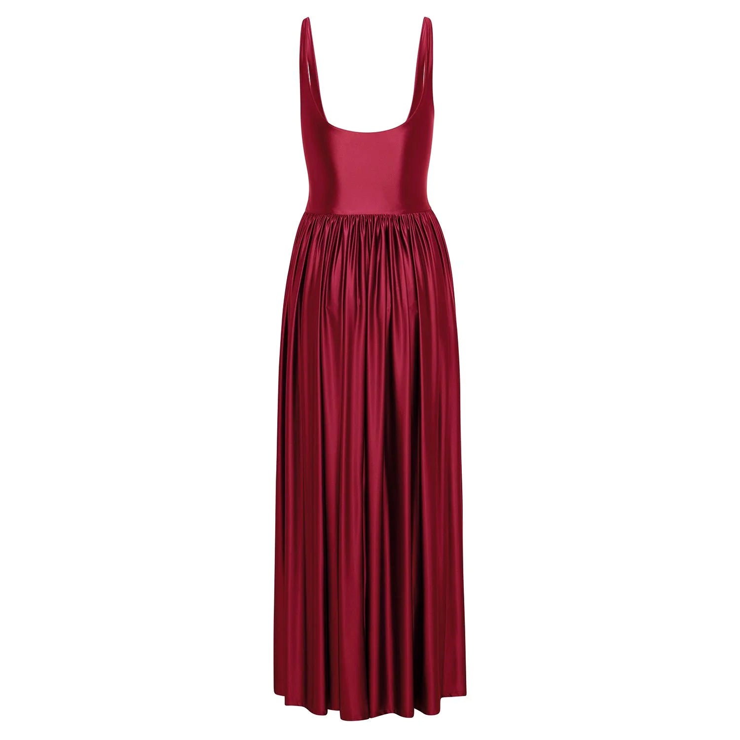 Delfi Collective Oriana sukienka Red długa satynowa