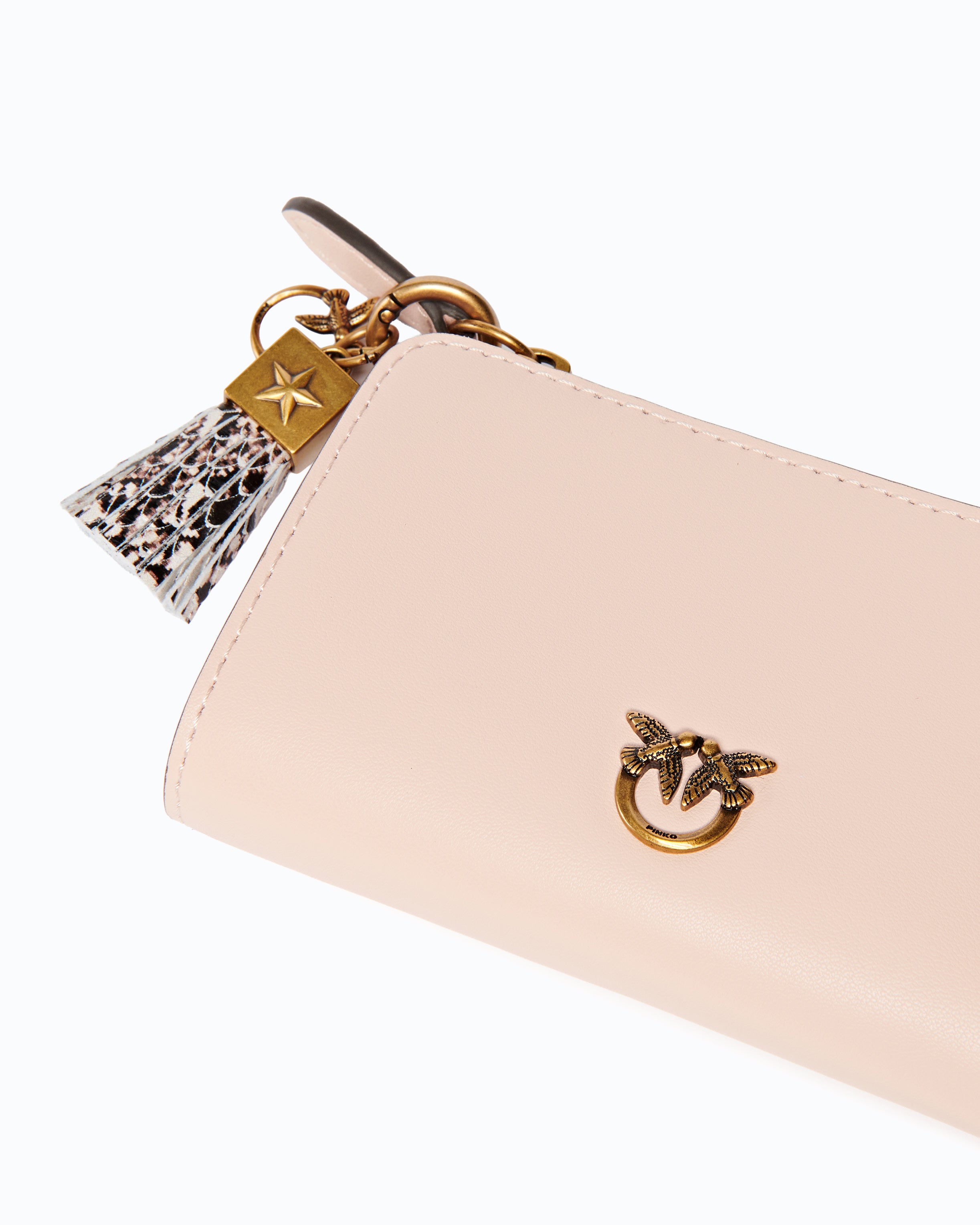 Pinko Mini Wallet portfel skórzany z chwostikiem