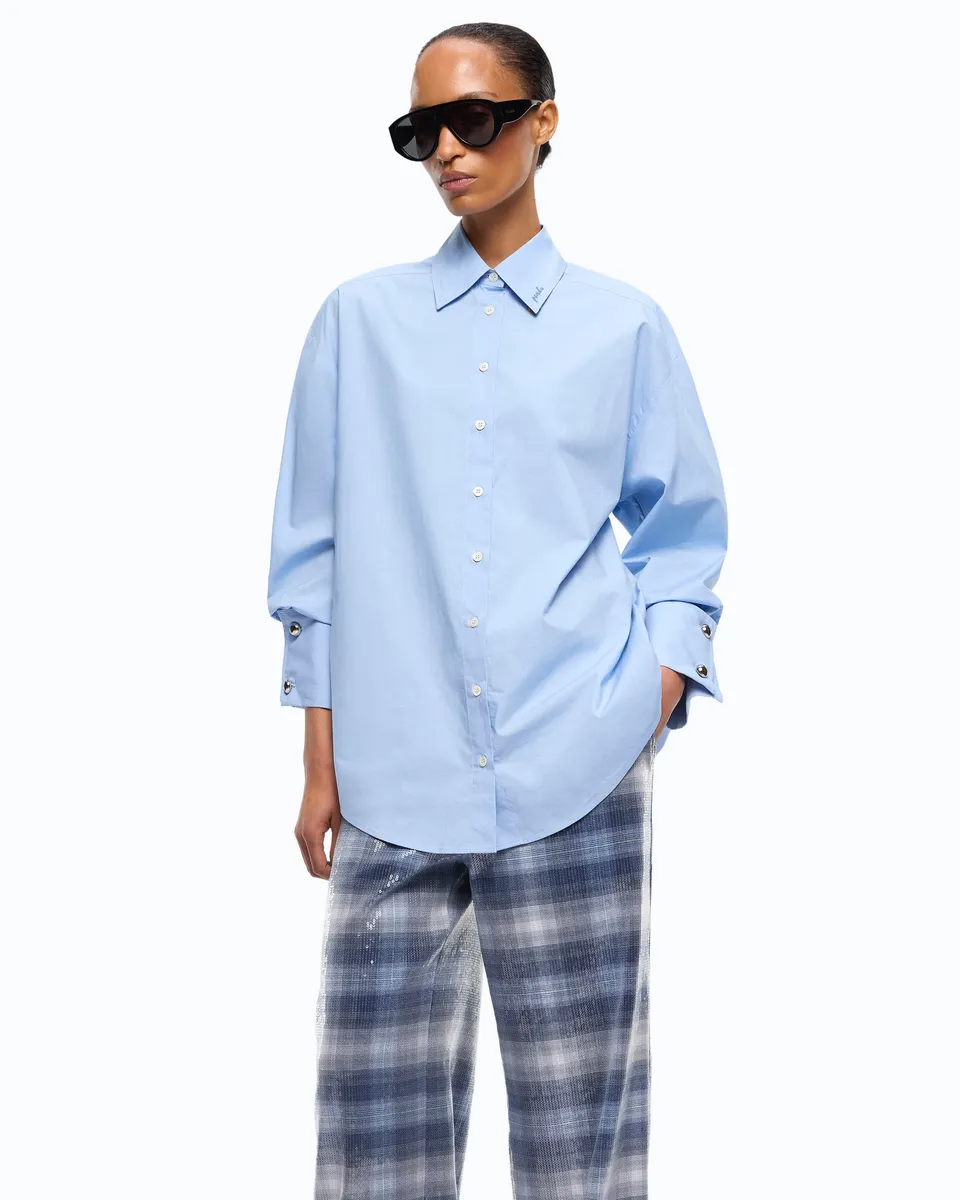 Pinko Clementi Shirt koszula niebieska bawełniana