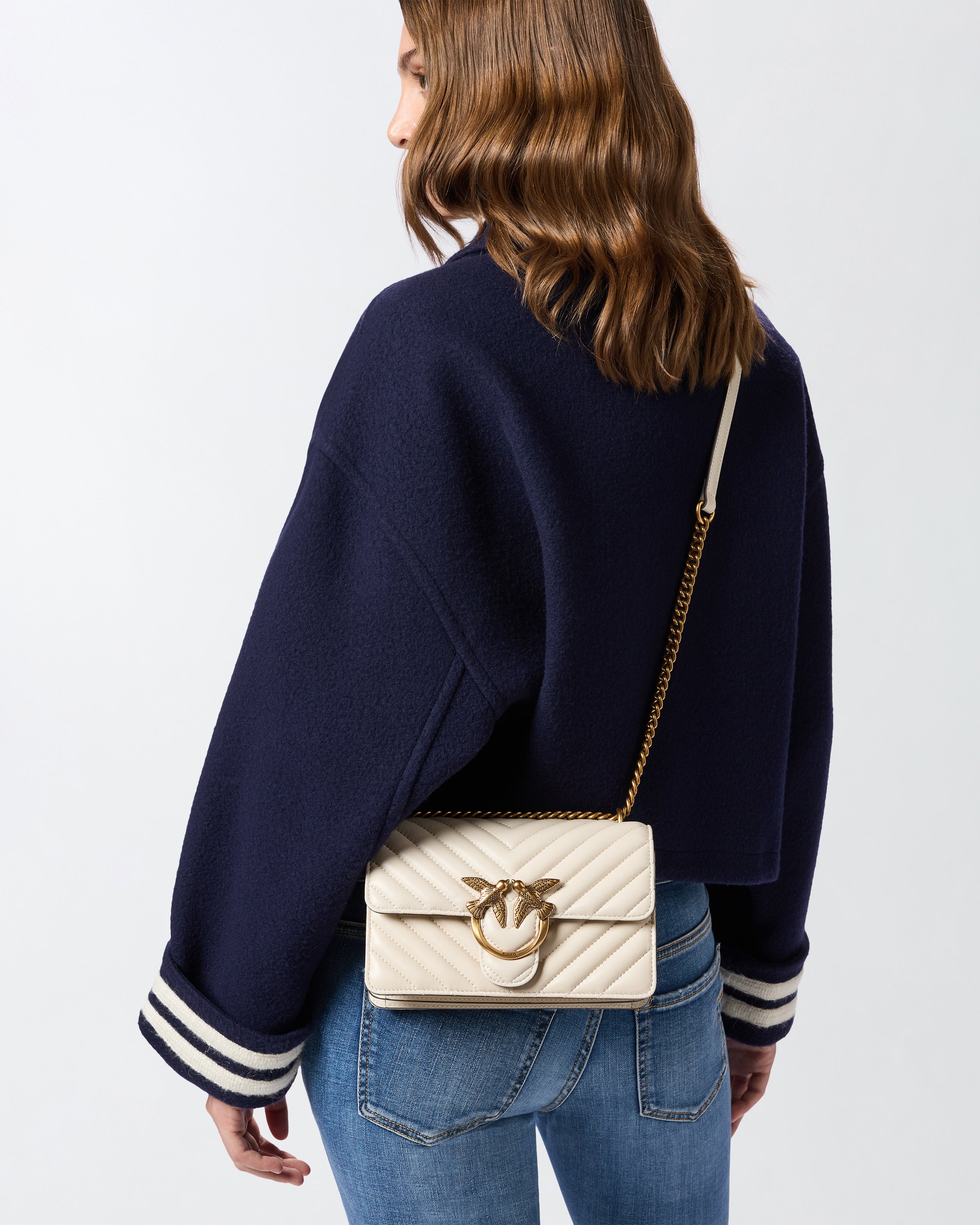 Pinko Love One Mini torebka biała chevron