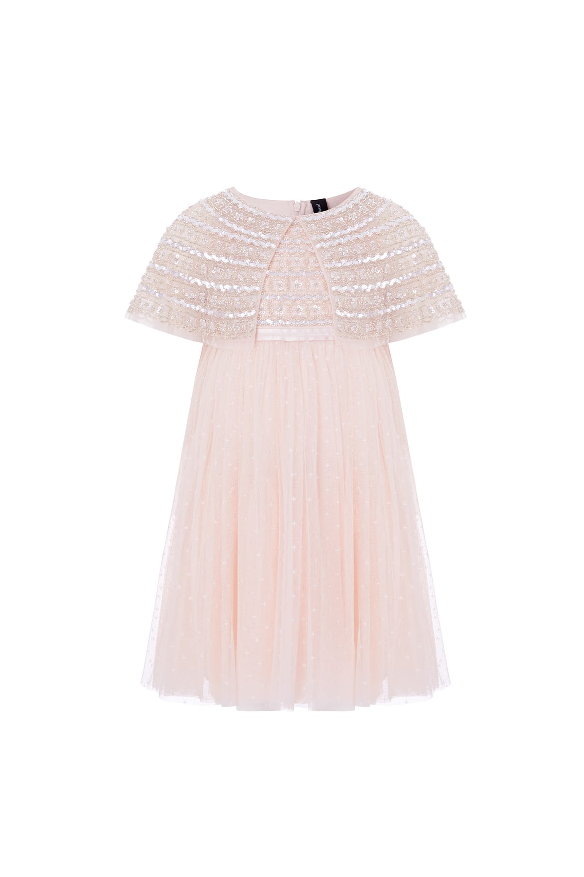 Needle & Thread Lace Coppelia Cape sukienka różowa z peleryną