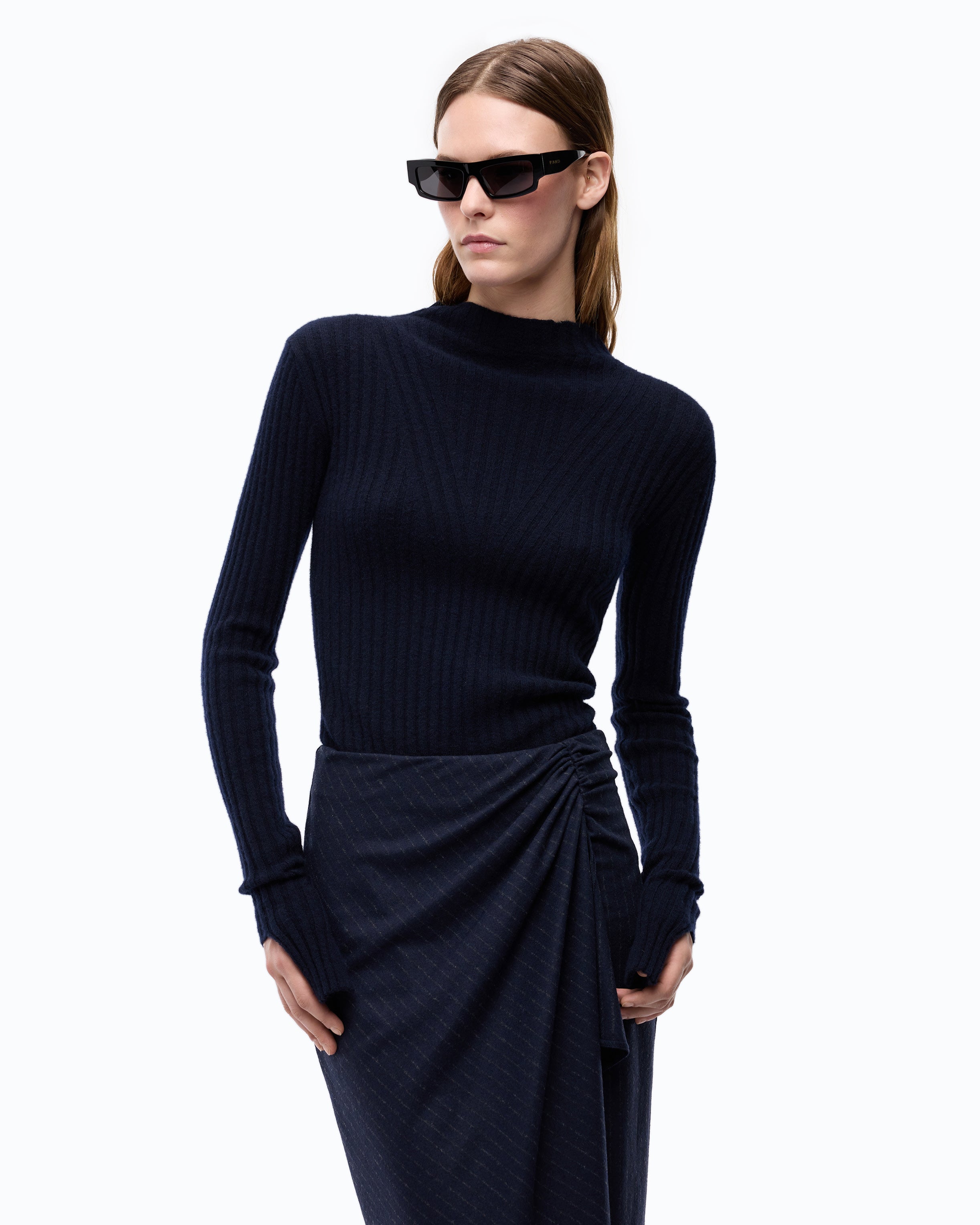 Pinko Dianella Dress sukienka midi niebieska
