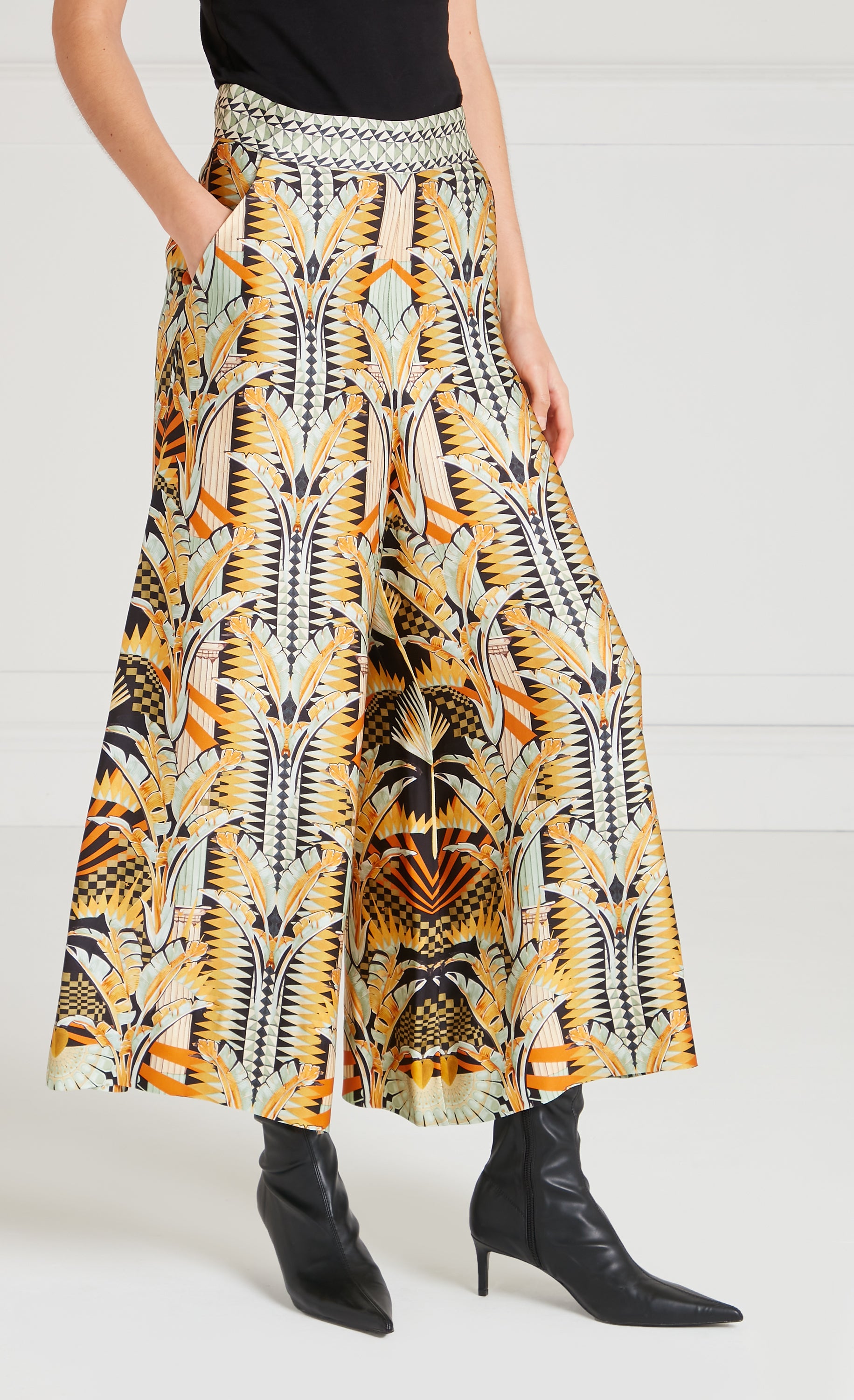 Temperley London Odette spodnie czarne szerokie black mix