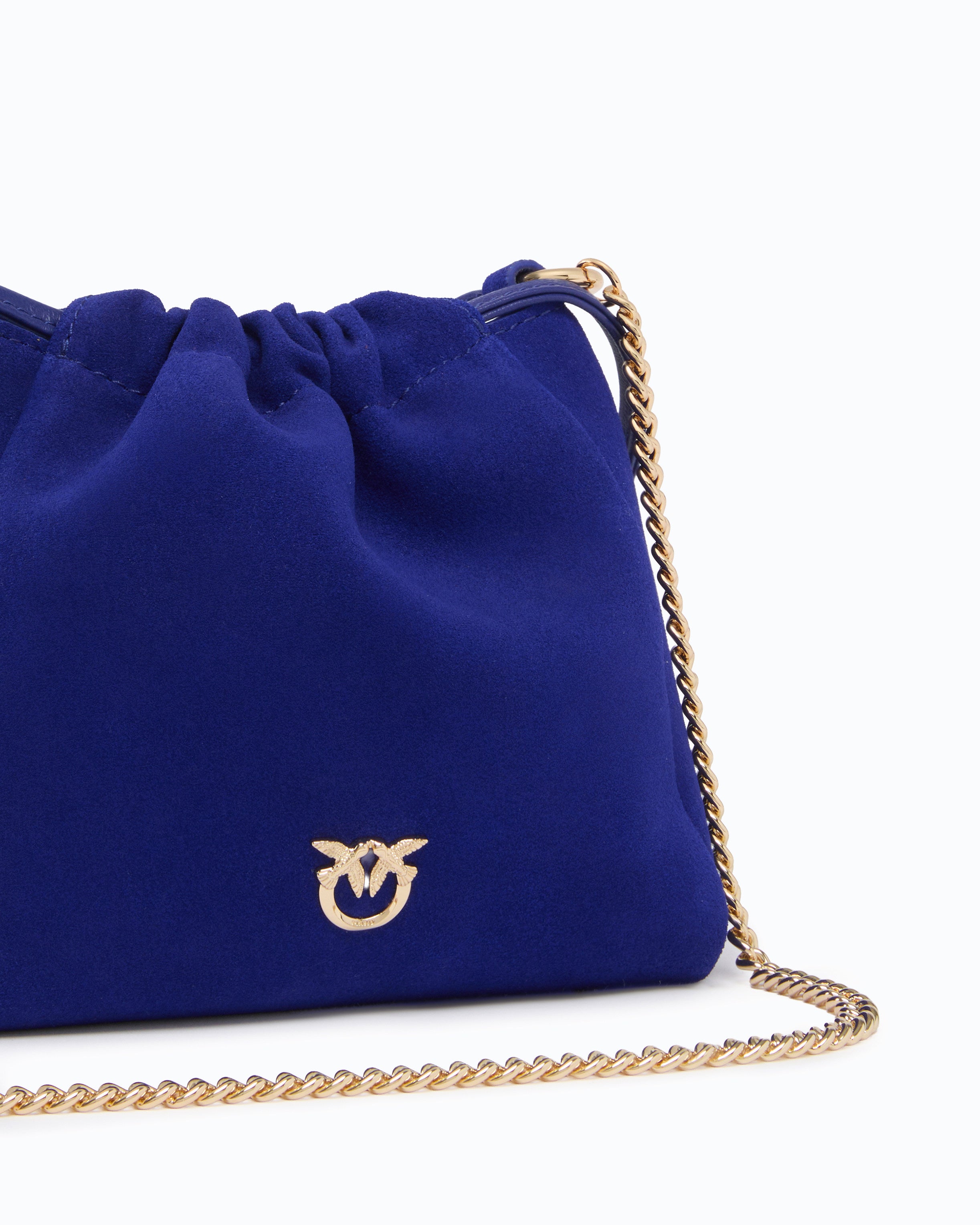 Pinko Pouch Flower torebka zamszowa kubełek