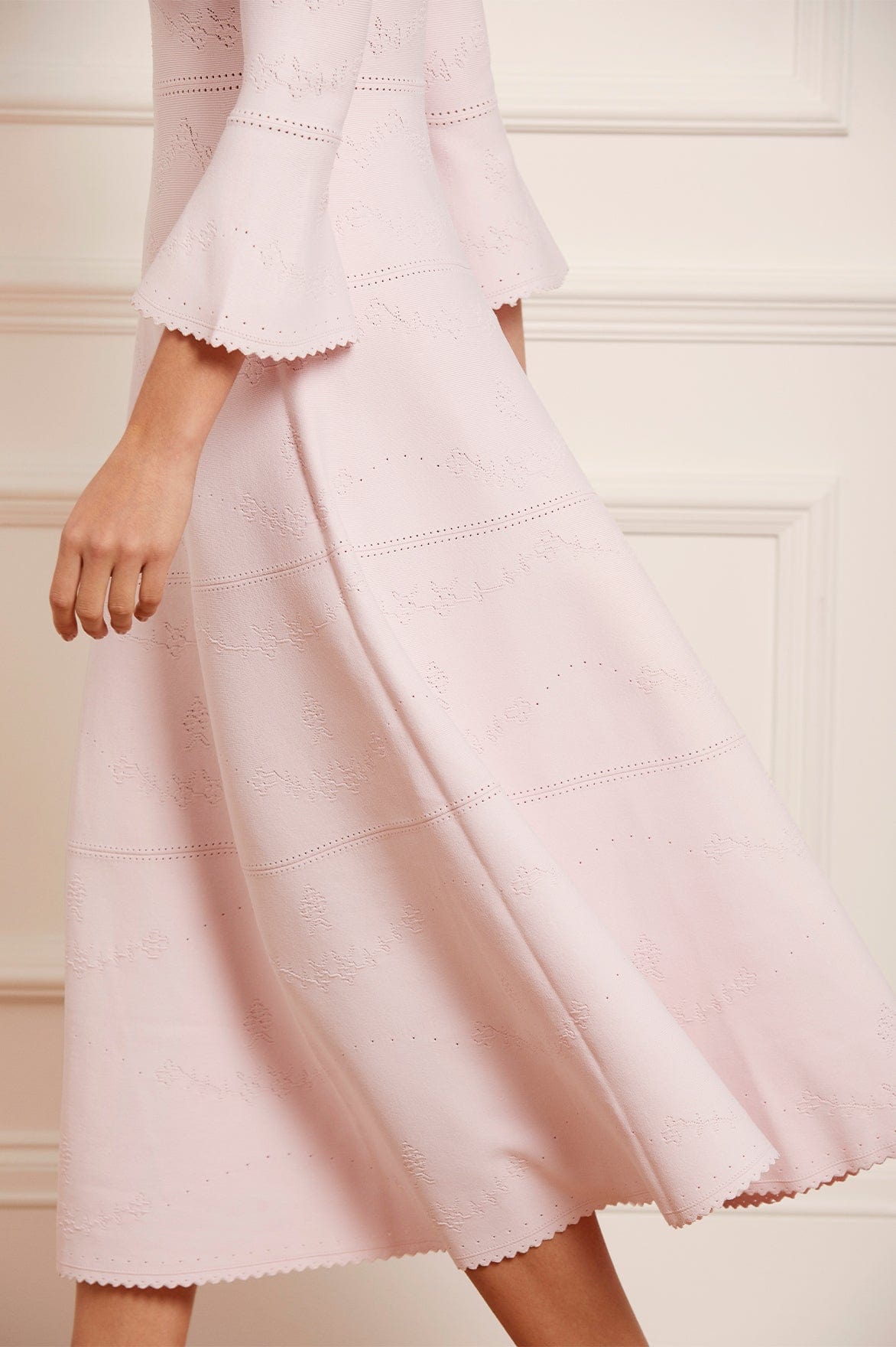 Needle & Thread Pretty Pointelle Knit Ankle Gown sukienka różowa dzianinowa