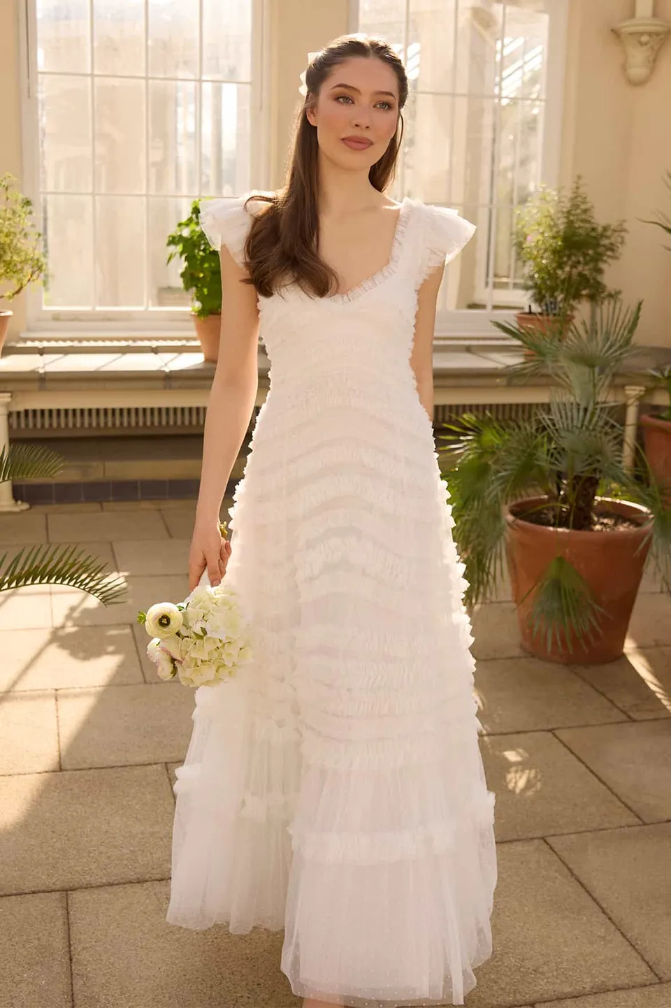 Needle & Thread Amara Backless Gown suknia biała maxi