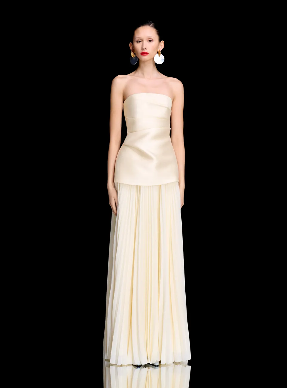 SOLACE LONDON Claudette sukienka wieczorowa Pearl strapless
