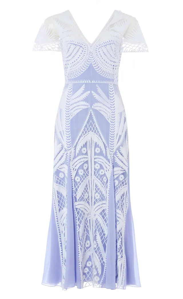 Temperley London Giselle Dress sukienka lawendowa midi