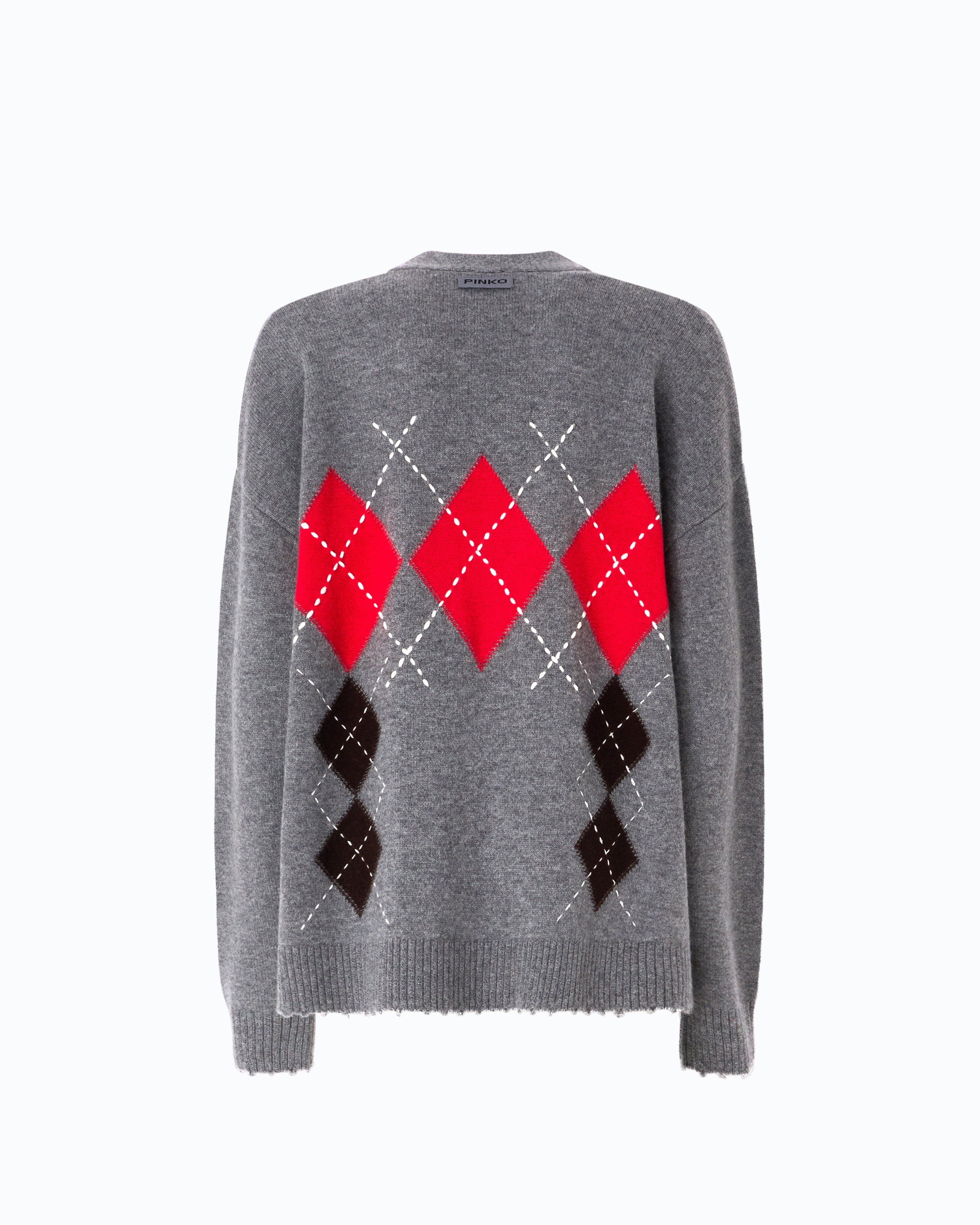 Pinko Bristol Cardigan kardigan wełniany w romby