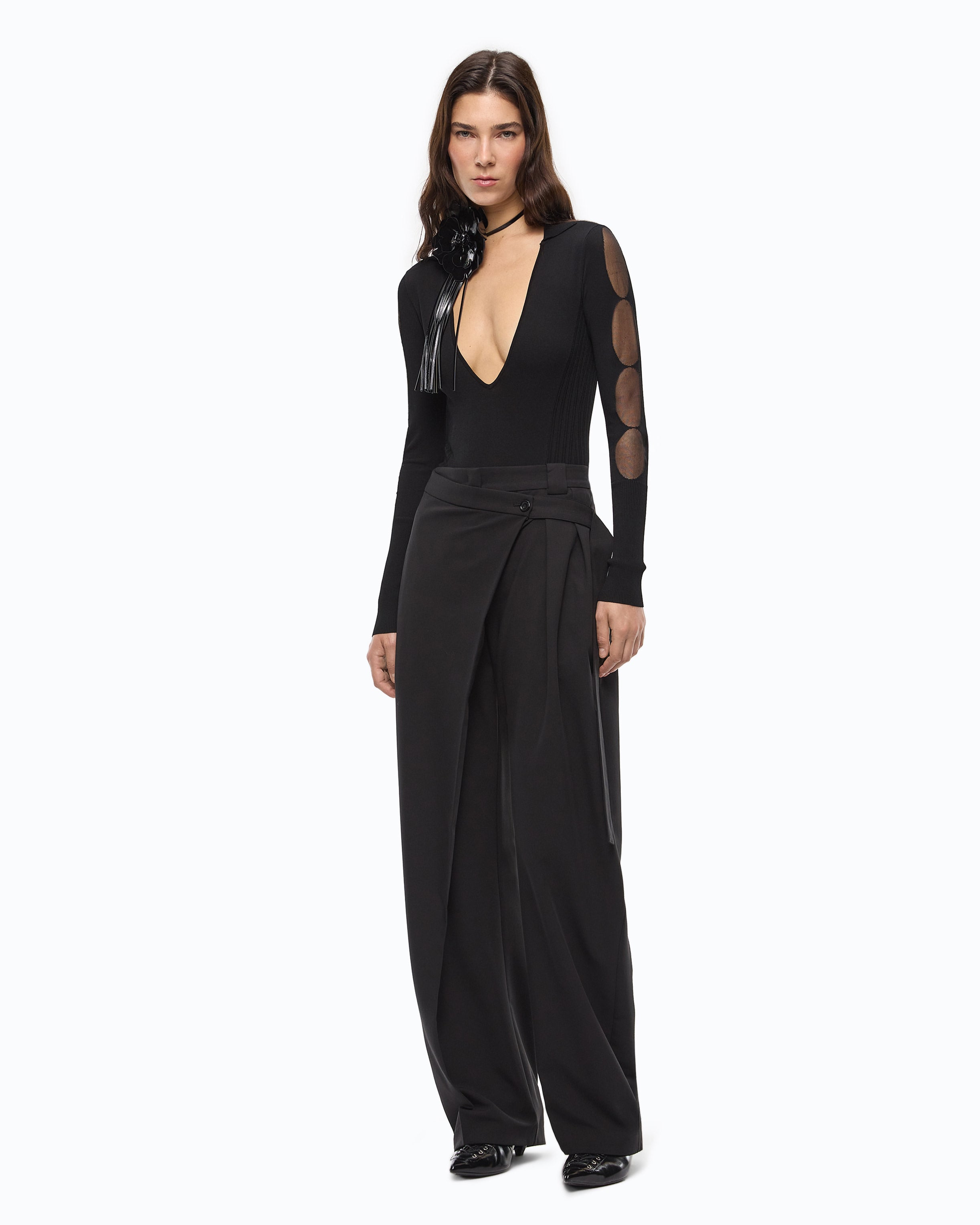 Pinko Danzica Bodysuit body dzianinowe czarne