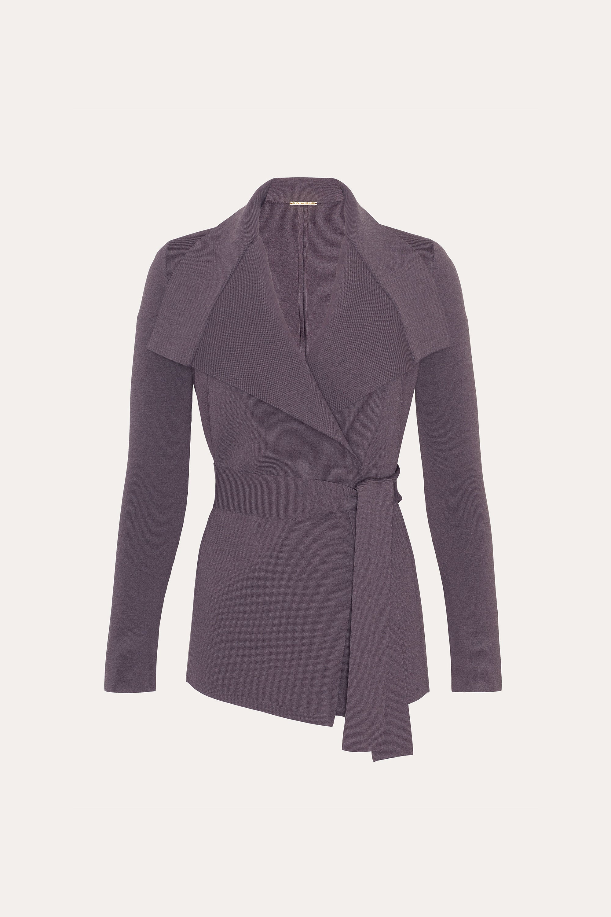Elie Tahari Milano Sculpt Wrap marynarka kakaowa kopertowa