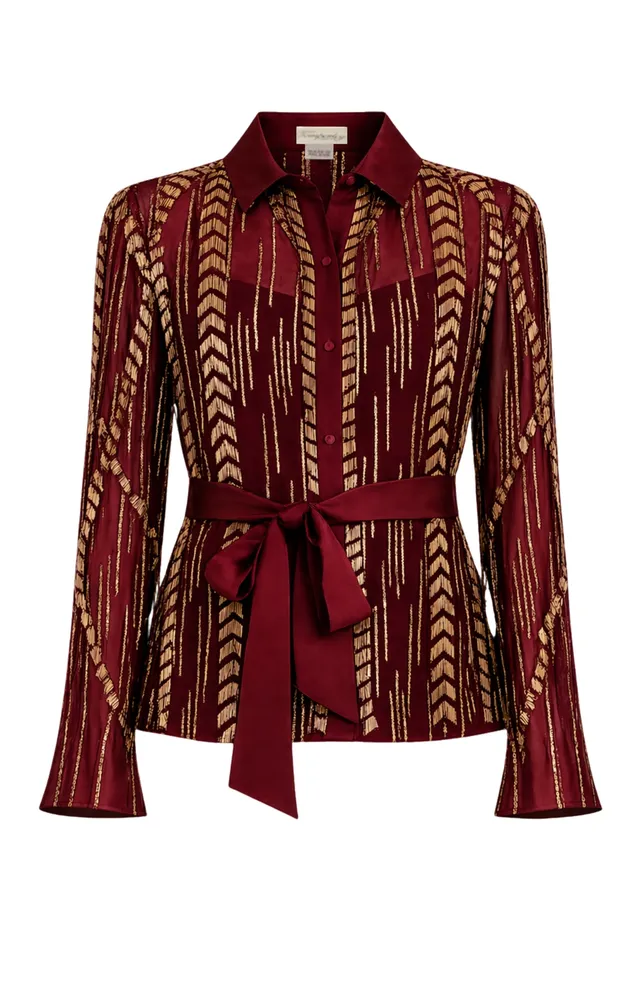 Temperley London Viola koszula cekinowa Claret