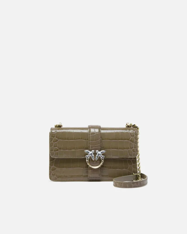 Pinko Love Bag One Mini torebka skórzana croco