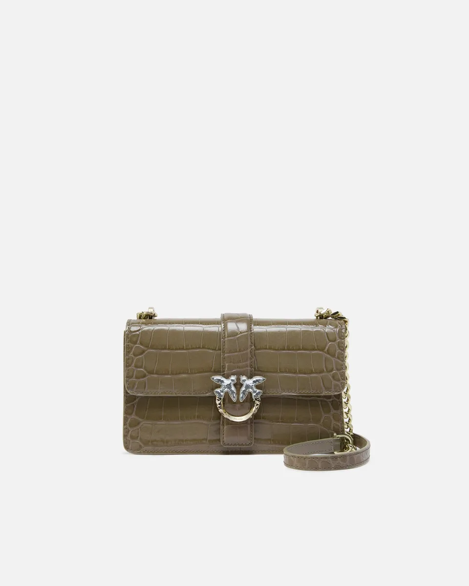 Pinko Love Bag One Mini torebka skórzana croco