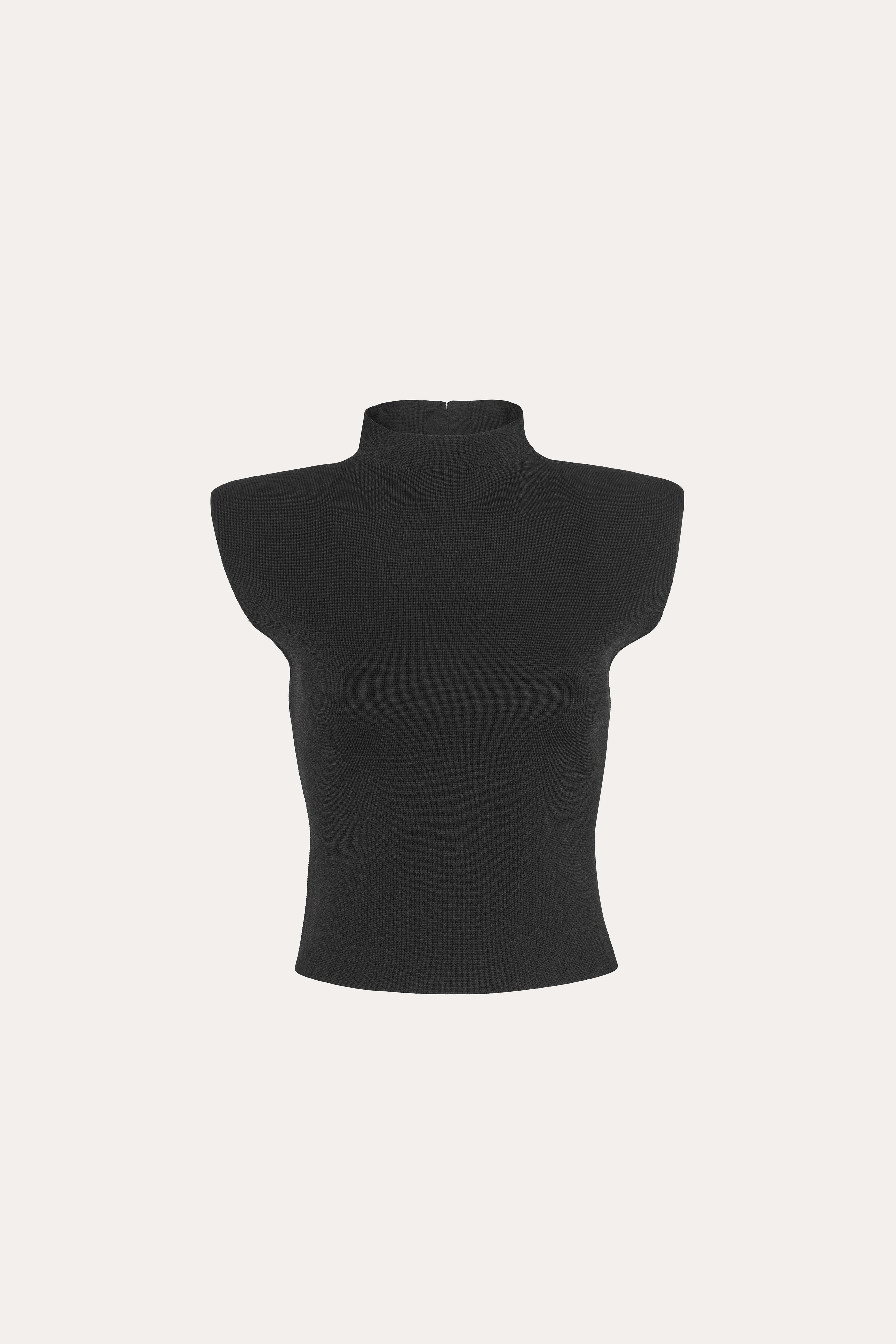 Elie Tahari Milano Sculpt Structured top bez rękawów czarny