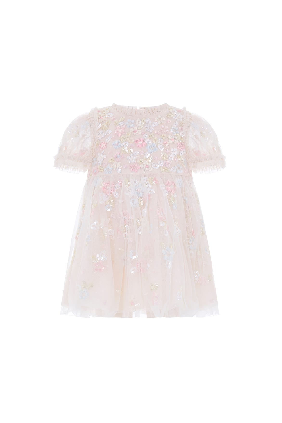 Needle & Thread Sequin Bloom Baby Dress sukienka kremowa cekinowa