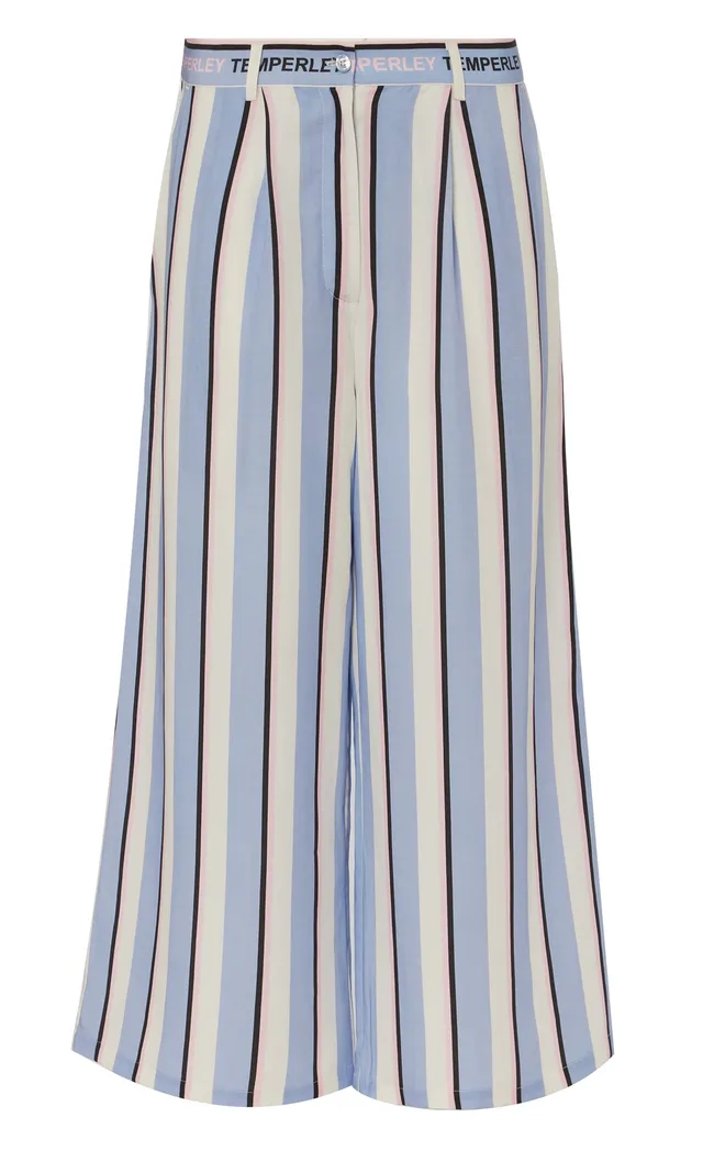 Temperley London Dominique spodnie lyocell niebieskie