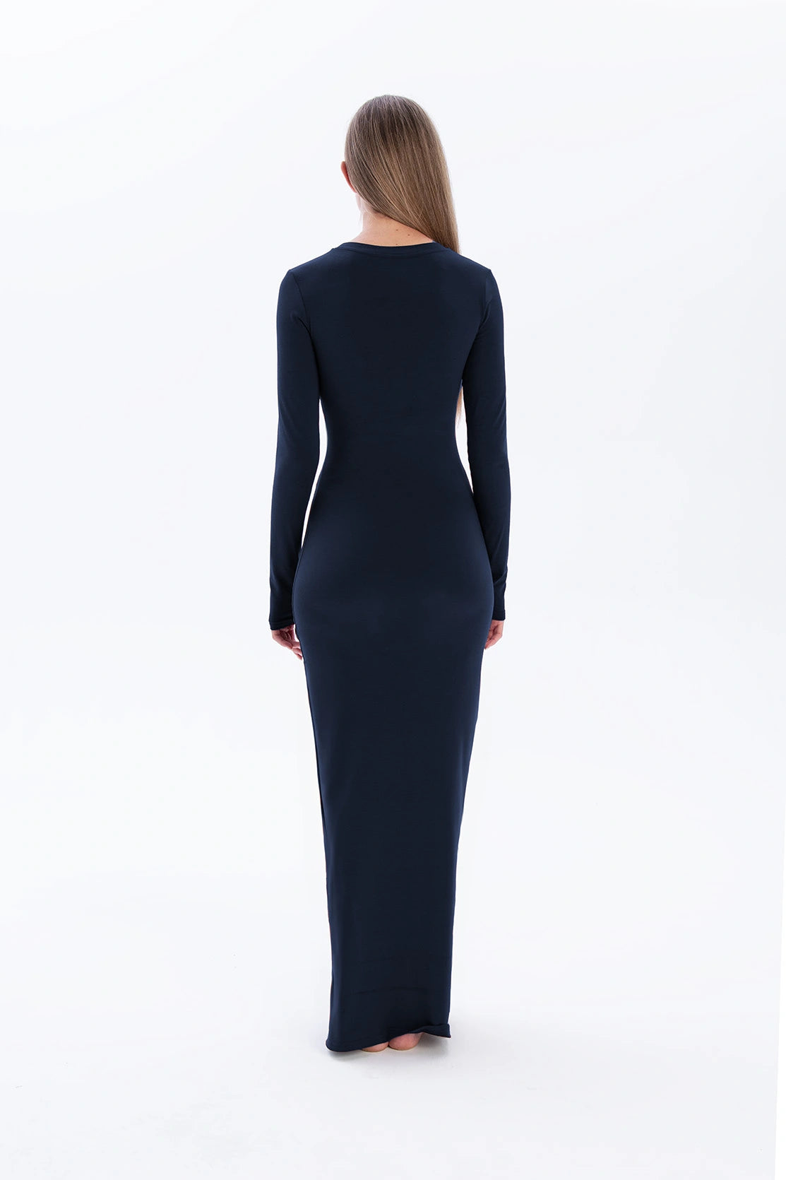 Nudyess Shape sukienka maxi dark blue XS/S bawełna
