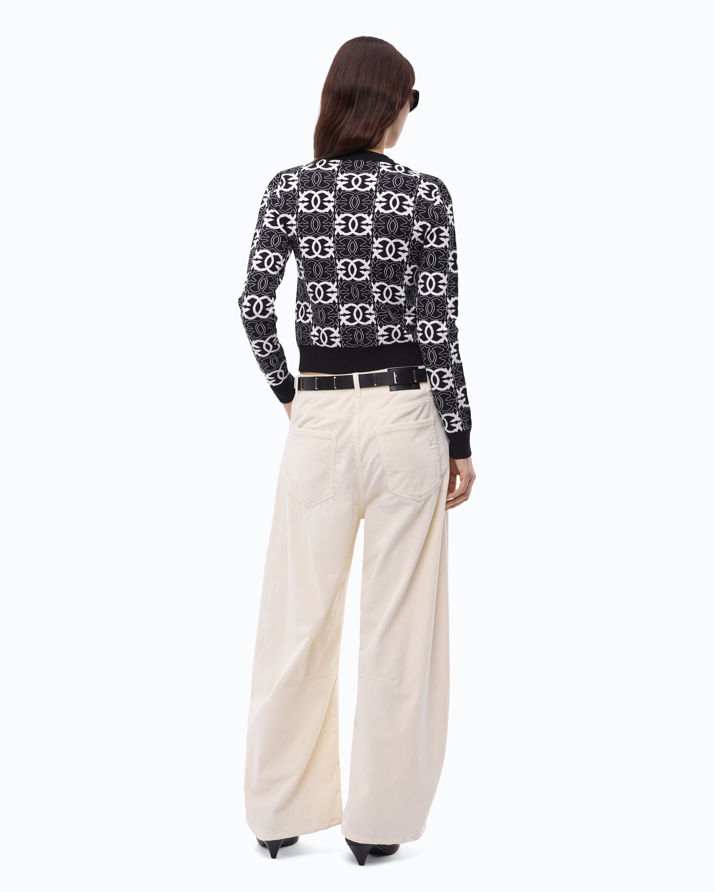 Pinko Gypsies Cropped sweter krótki z logo Love Birds