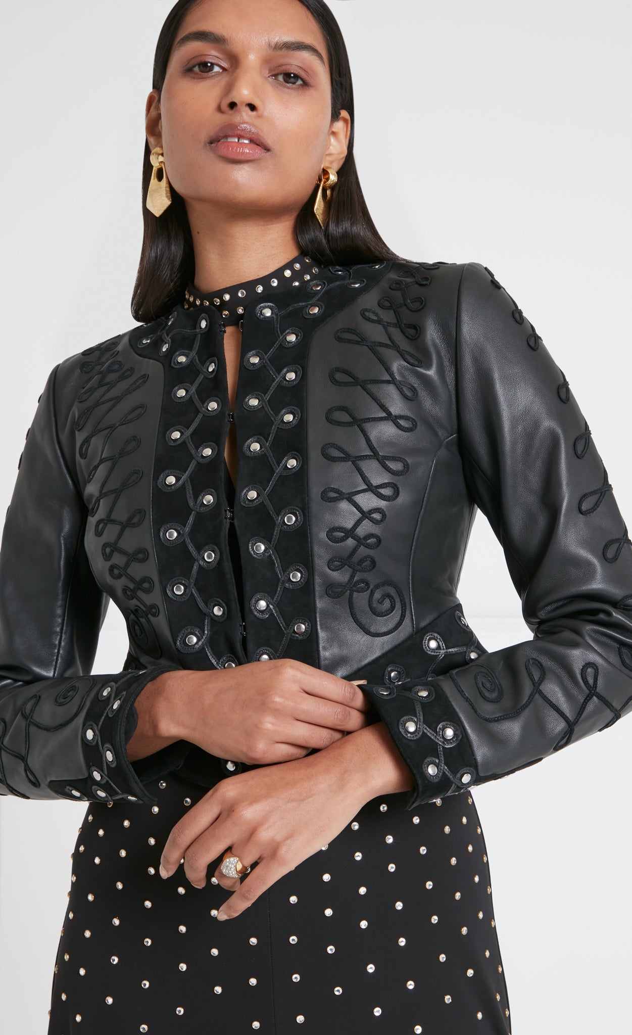 Temperley London Pablo kurtka czarna skóra krótka