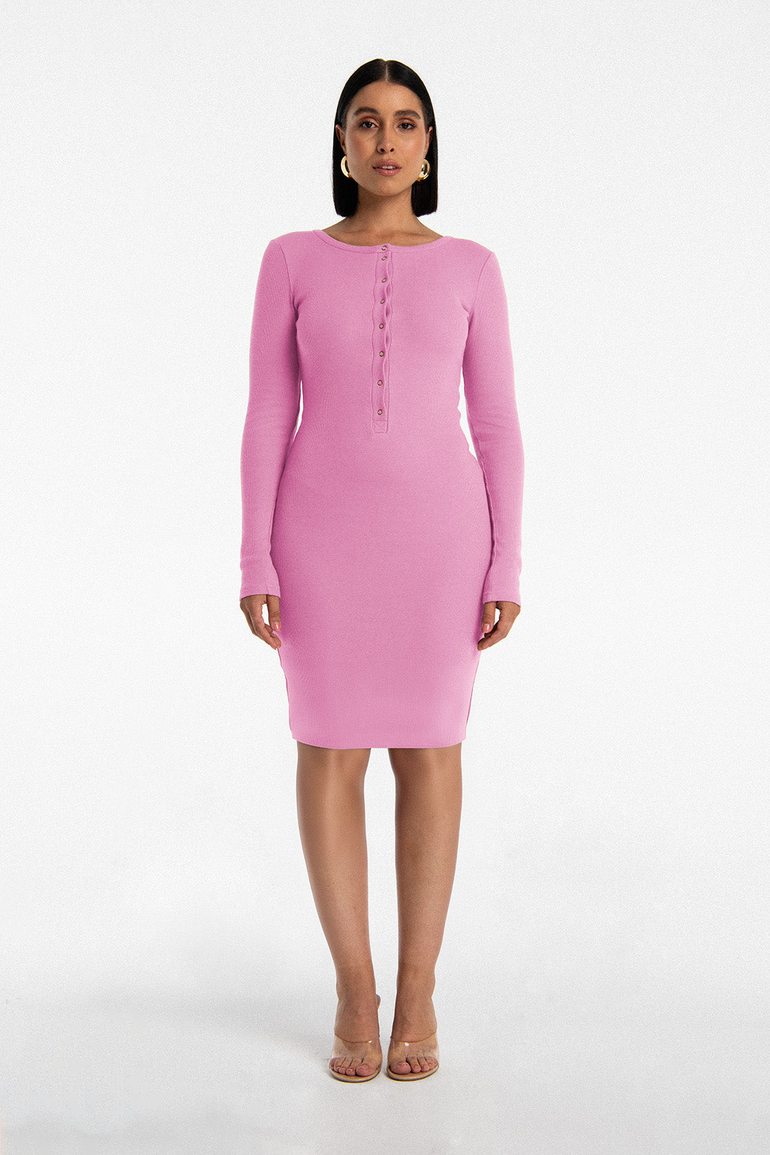 Nudyess Isla mimi sukienka pink XS/S prążkowana