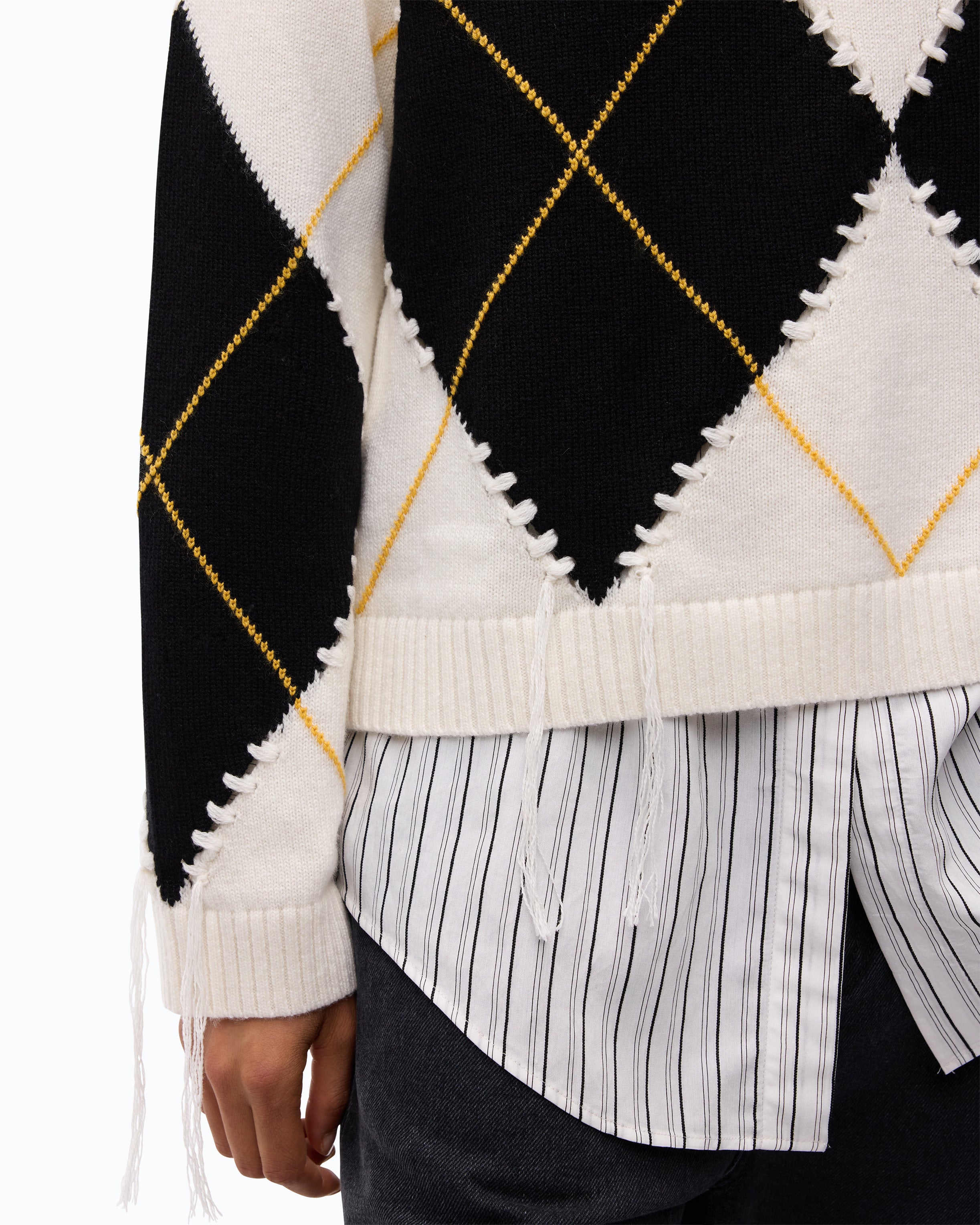 Pinko Berna Sweater sweter beżowy w romby